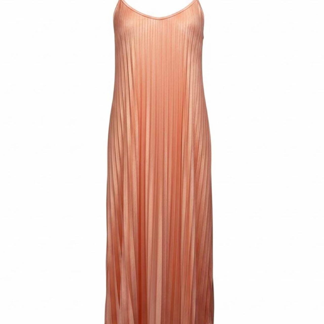 Peach Pleated Maxi Dress – Size L – Brand New - photo 3