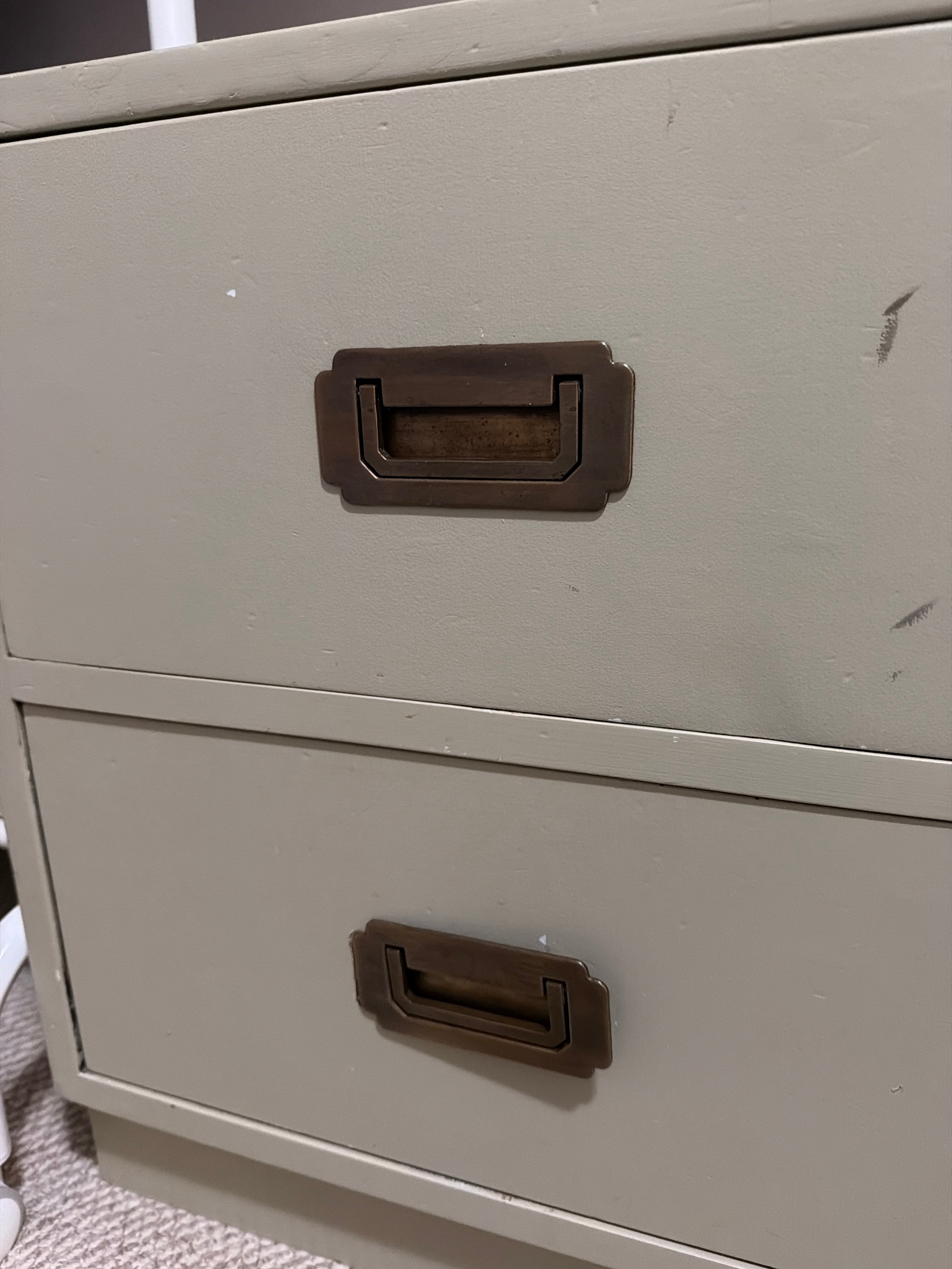 Vintage-Style Steel & Wood 2-Drawer Nightstand / Bedside Table - photo 3