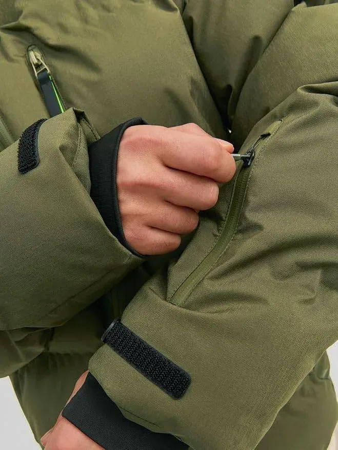 JACK & JONES CORE Men Green Puffer Jacket - photo 3