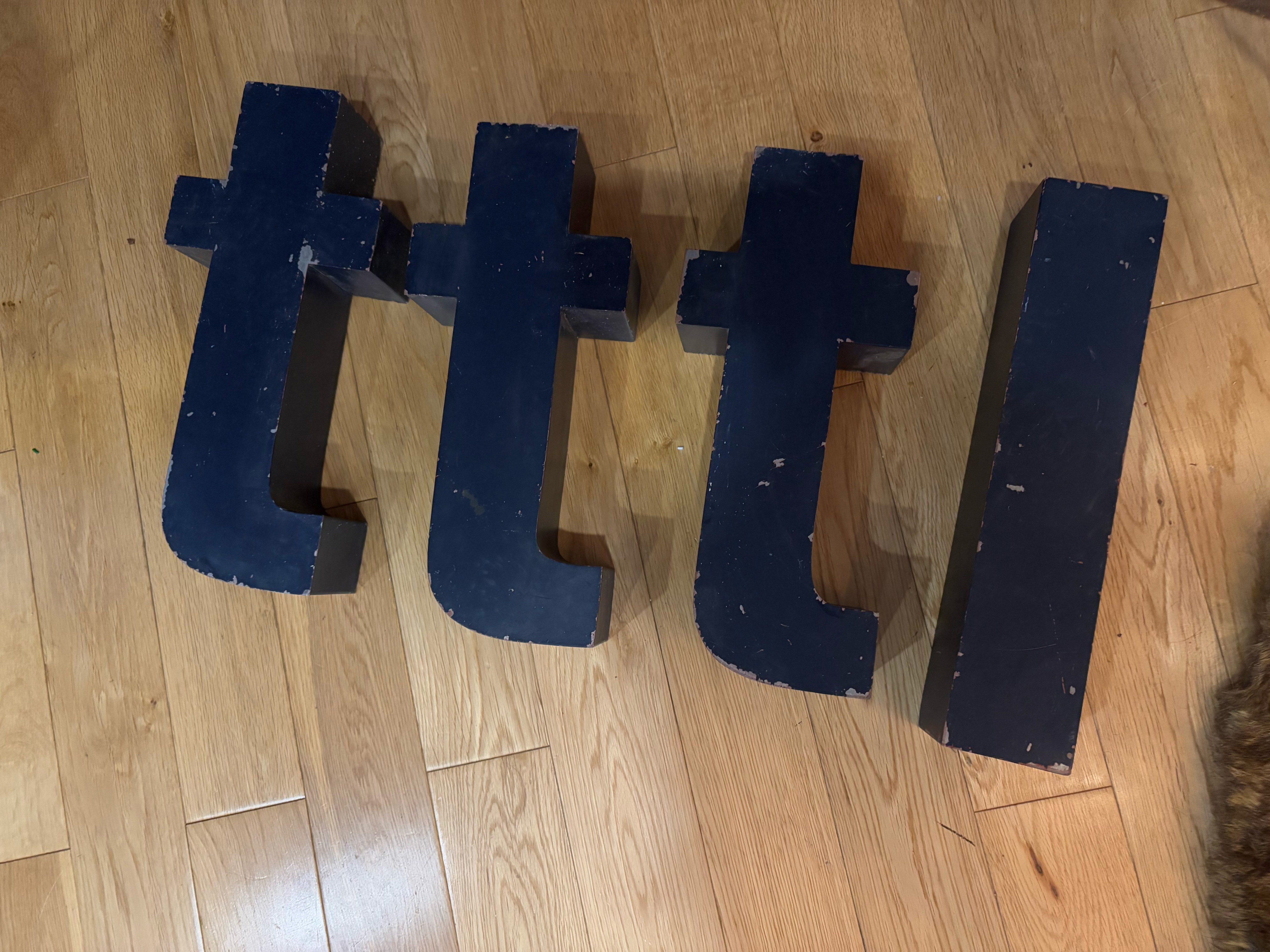 Vintage aluminum letters