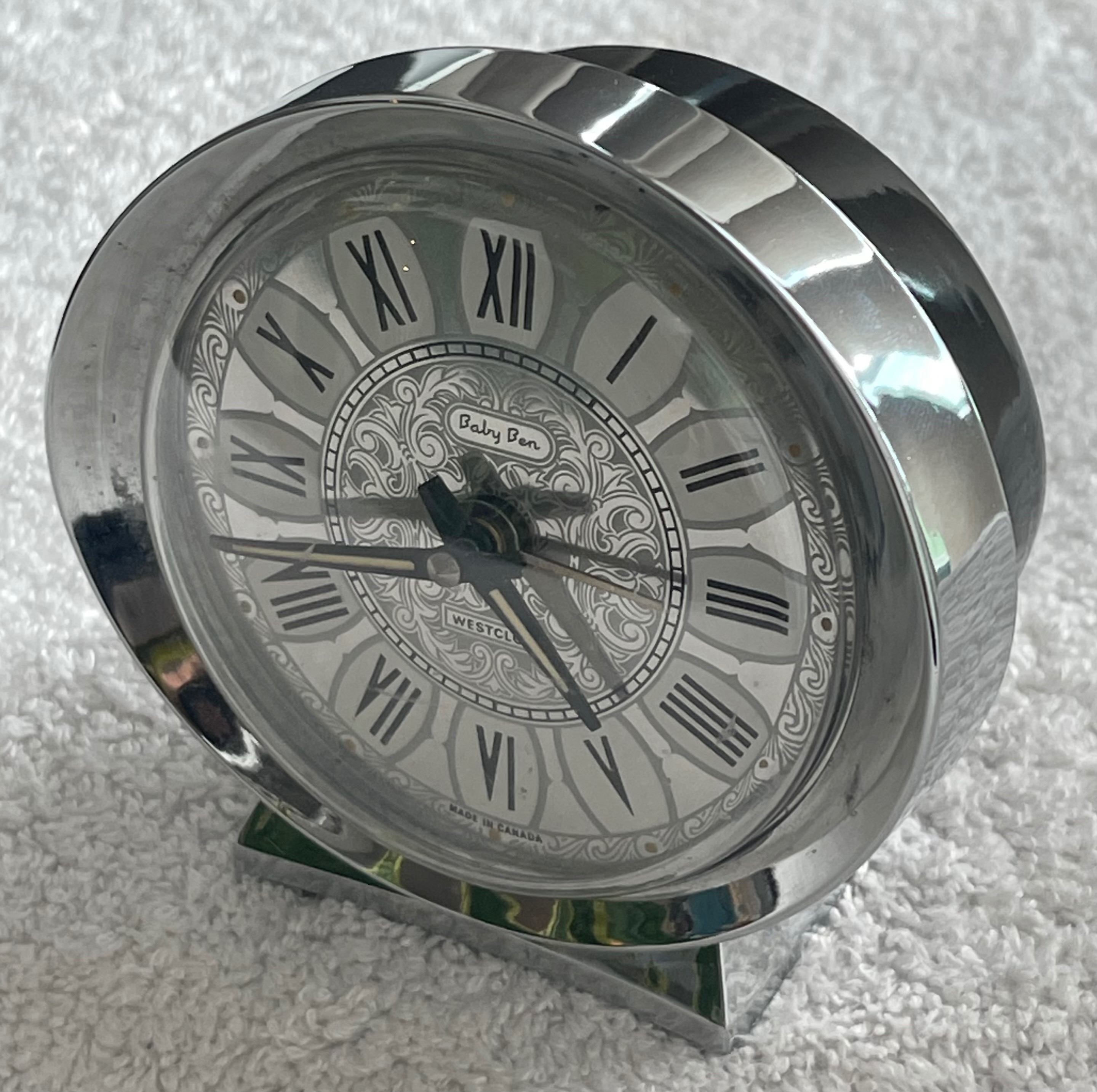 Vintage C. 1970s Canadian Westclox Baby Ben Wind-Up Clock Works
