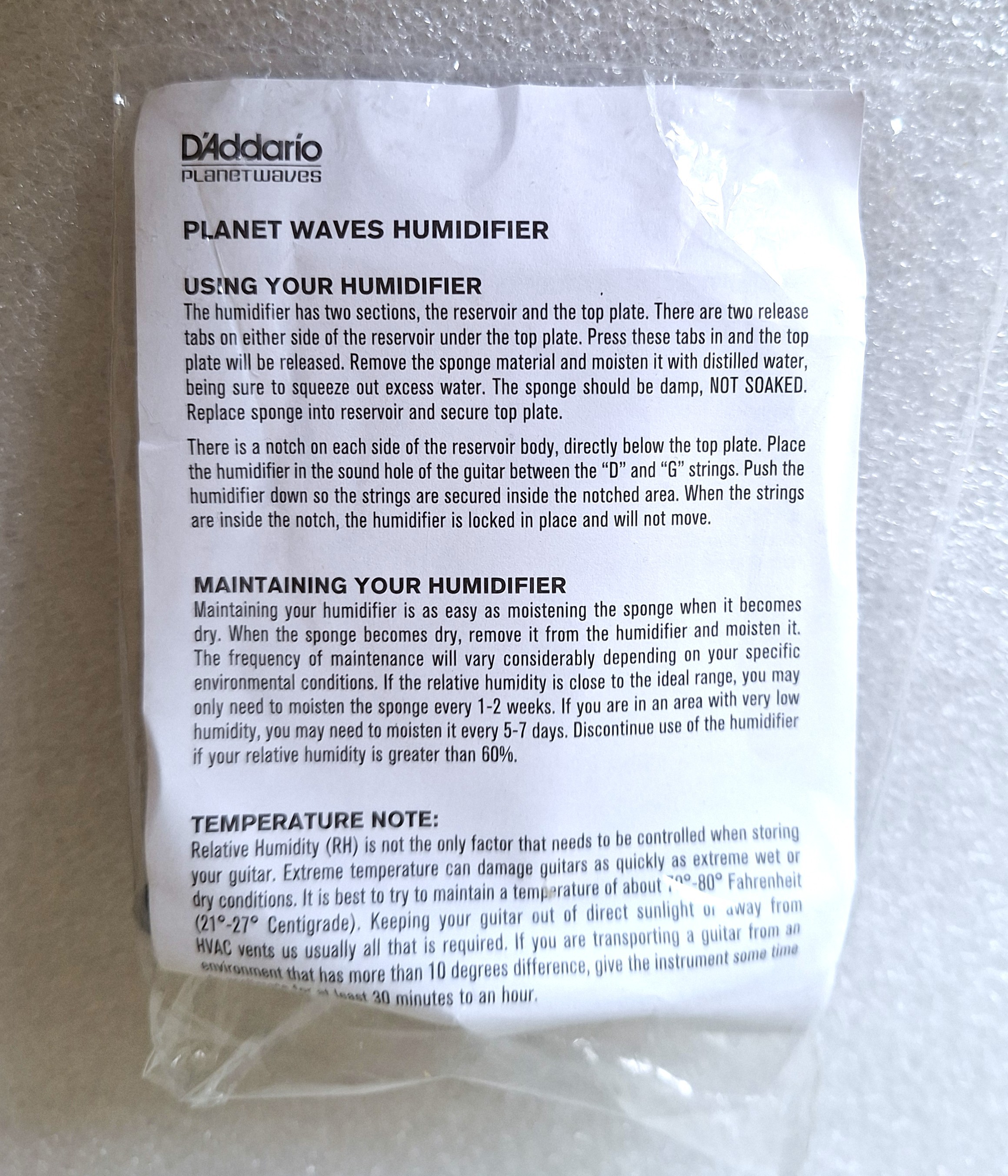 D'Addario Planet Waves Guitar Humidifier - photo 5