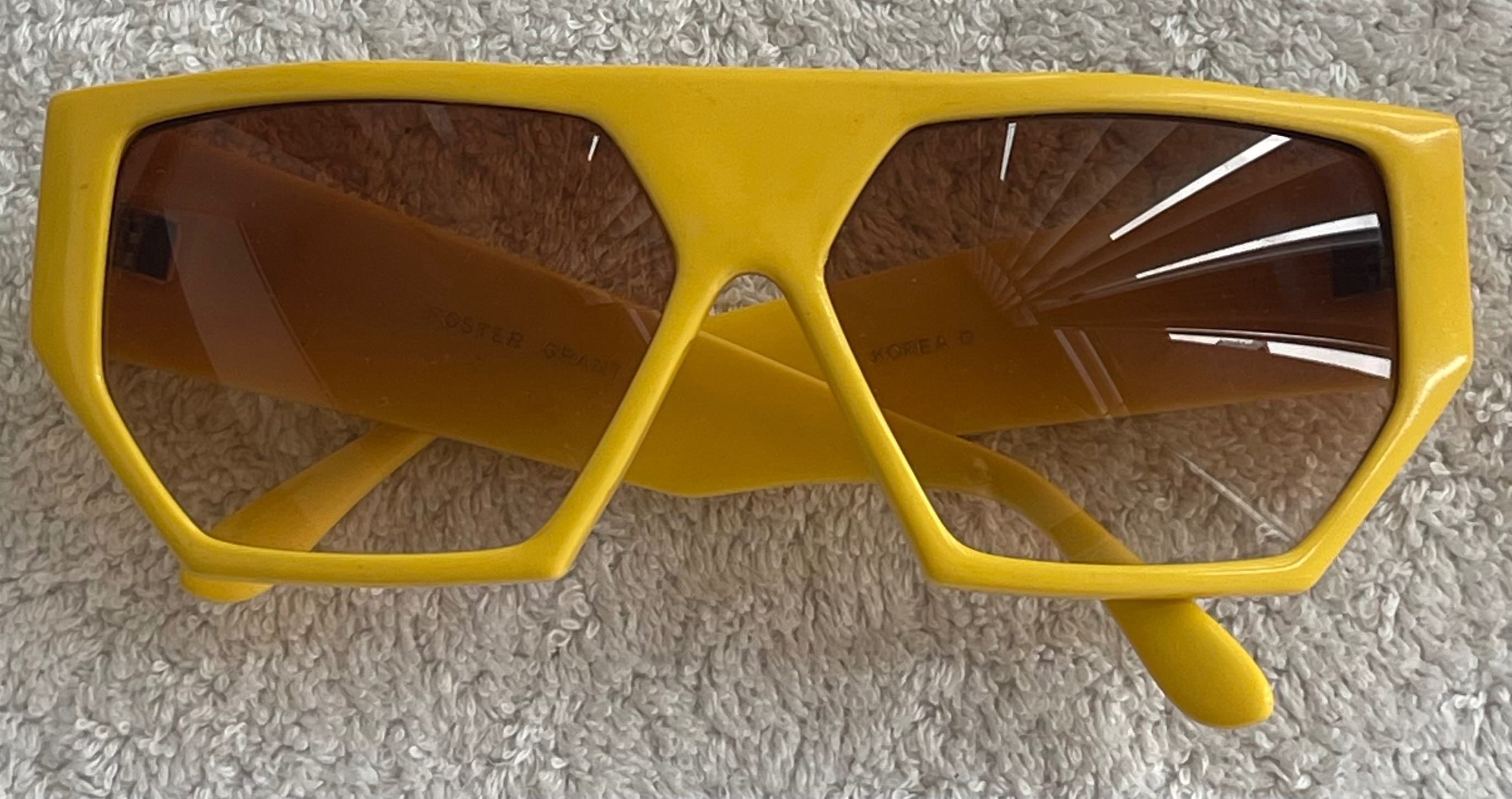 Vintage 80s Foster Grant Yellow Shield Sunglasses Frame - photo 5