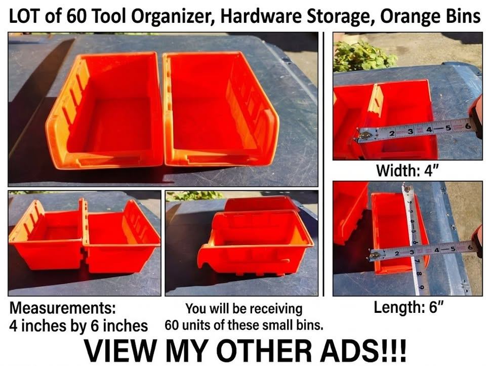 LOT of 60 Tool Organizer,Storage Mini Bins