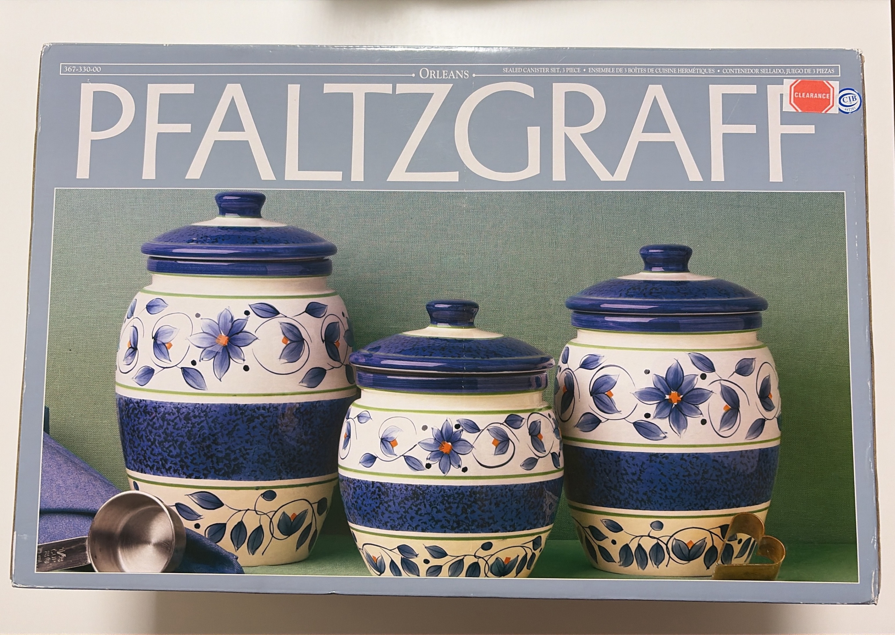 Vintage Pfaltzgraff Orleans 3-Piece Canister Set