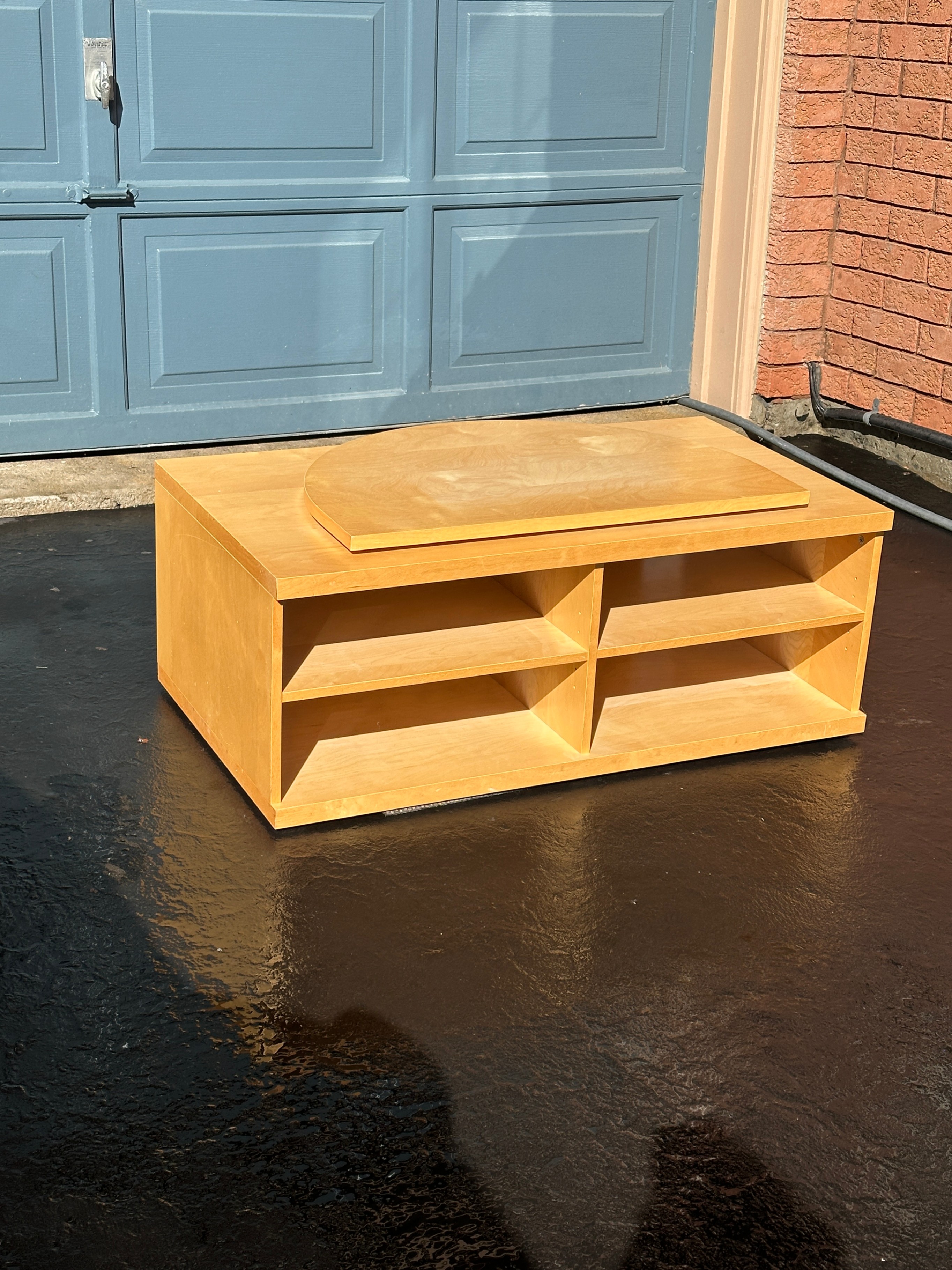 IKEA TV Stand Birch Finish, Adjust Shelf, Removable TV turntable - photo 3