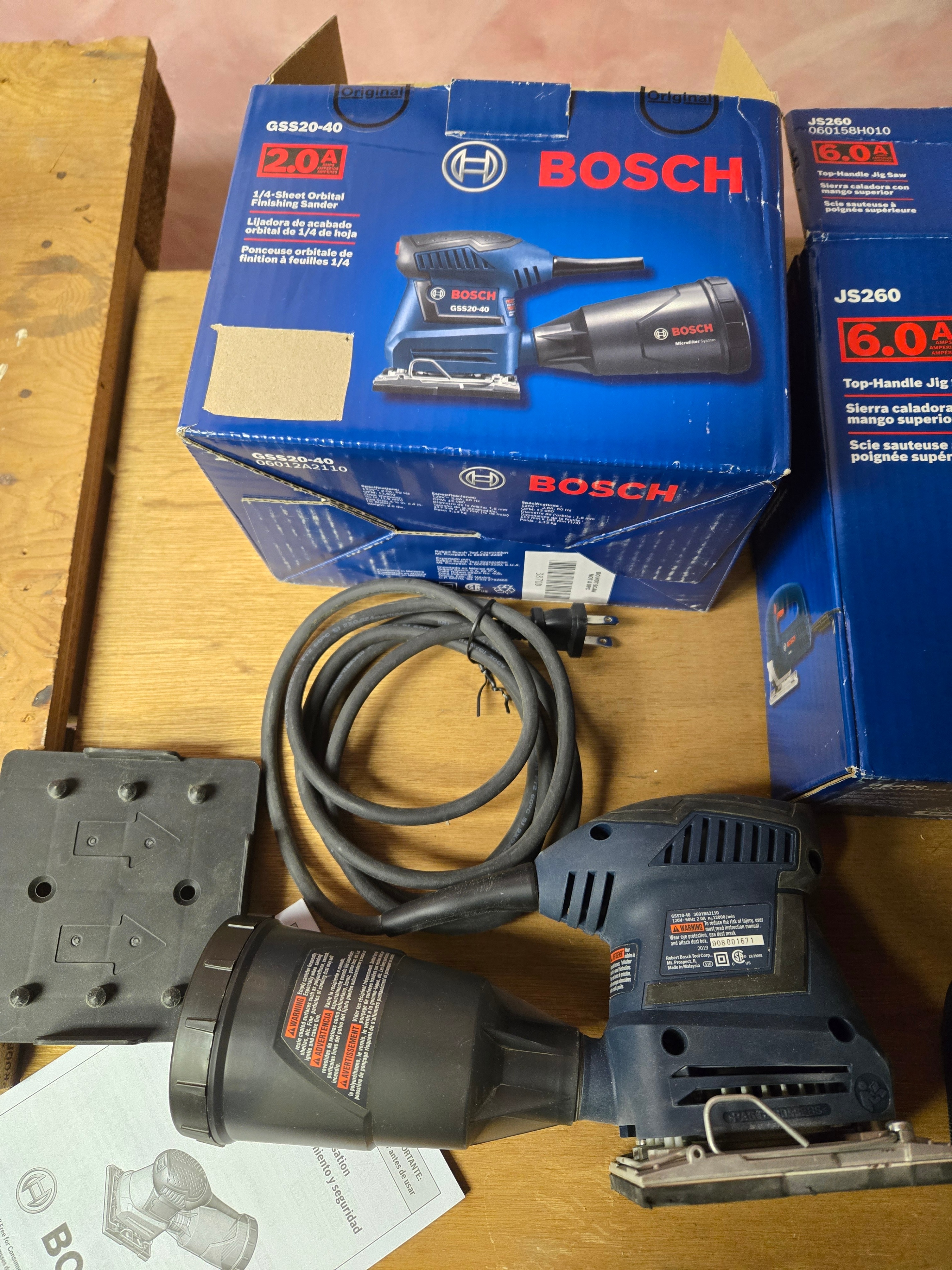 Bosch Tools: 6.0A Jig Saw (JS260) 2.0A Finishing Sander (GSS20) - photo 3