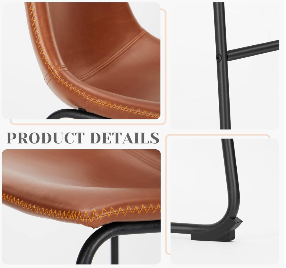 New (2) Faux Leather Counter Height Bar Stools - photo 5