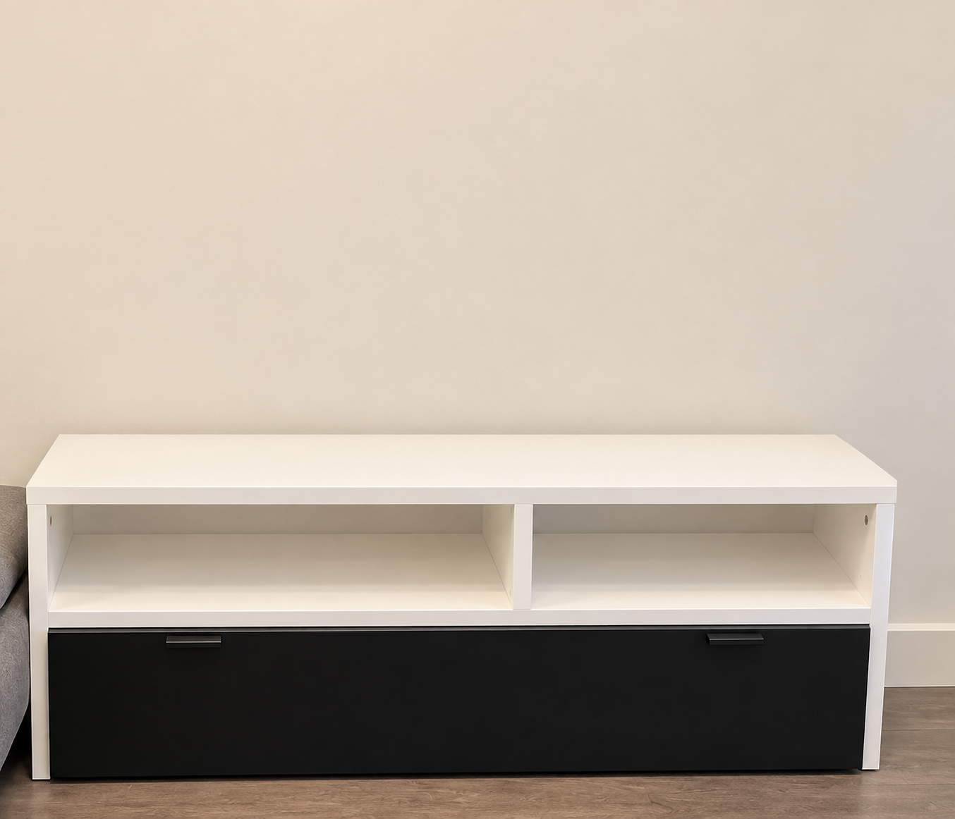 White and Black TV Media Console