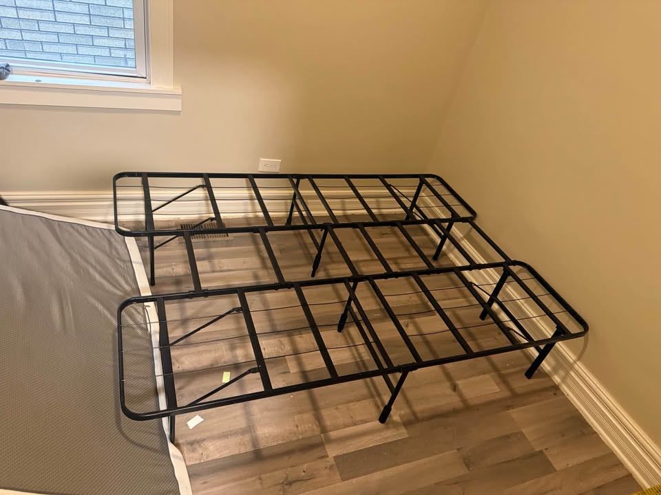 Metal Bedframe and Matress with Topper - photo 2