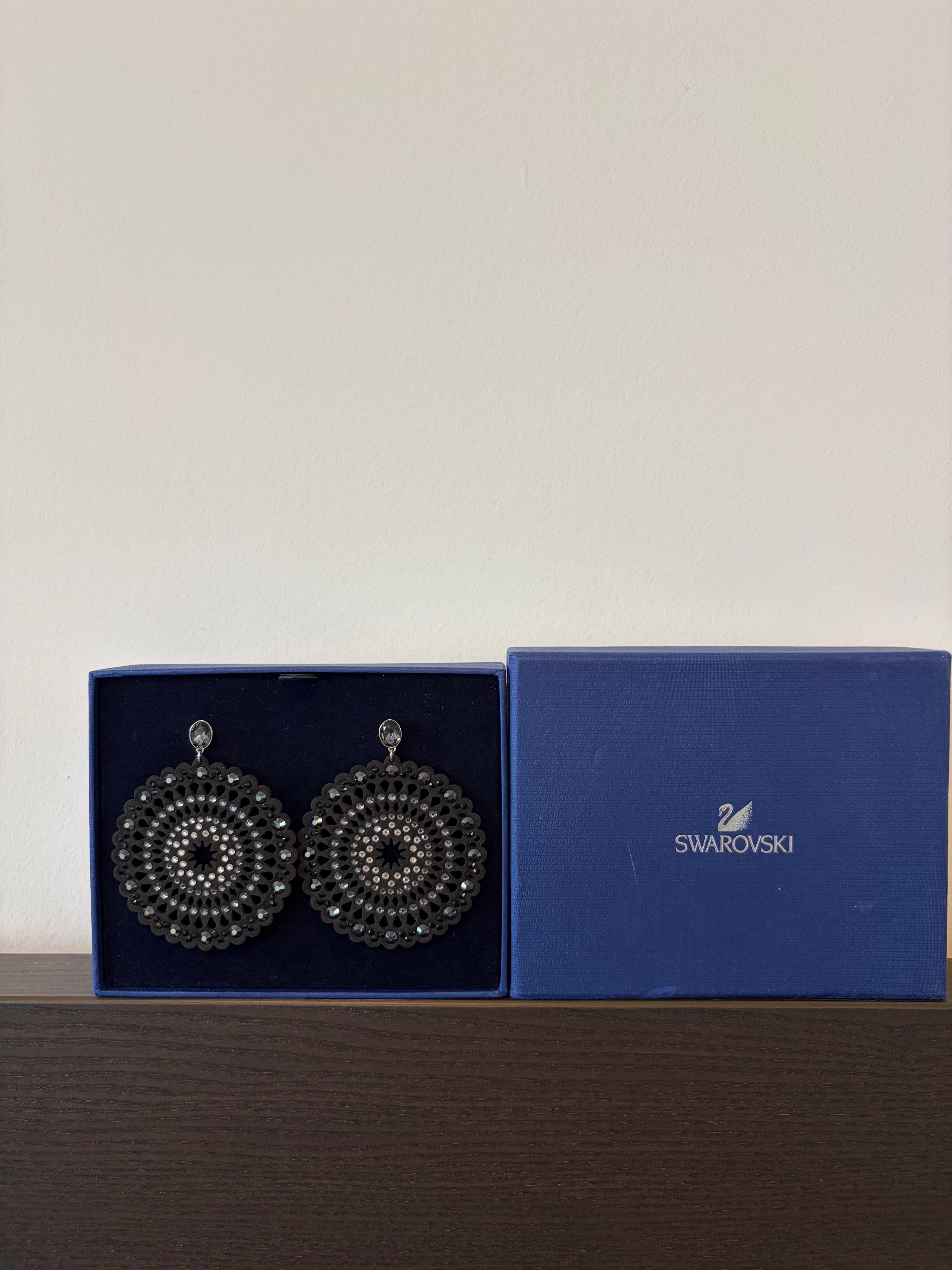 Swarovski Suede Crystal Statement Earrings