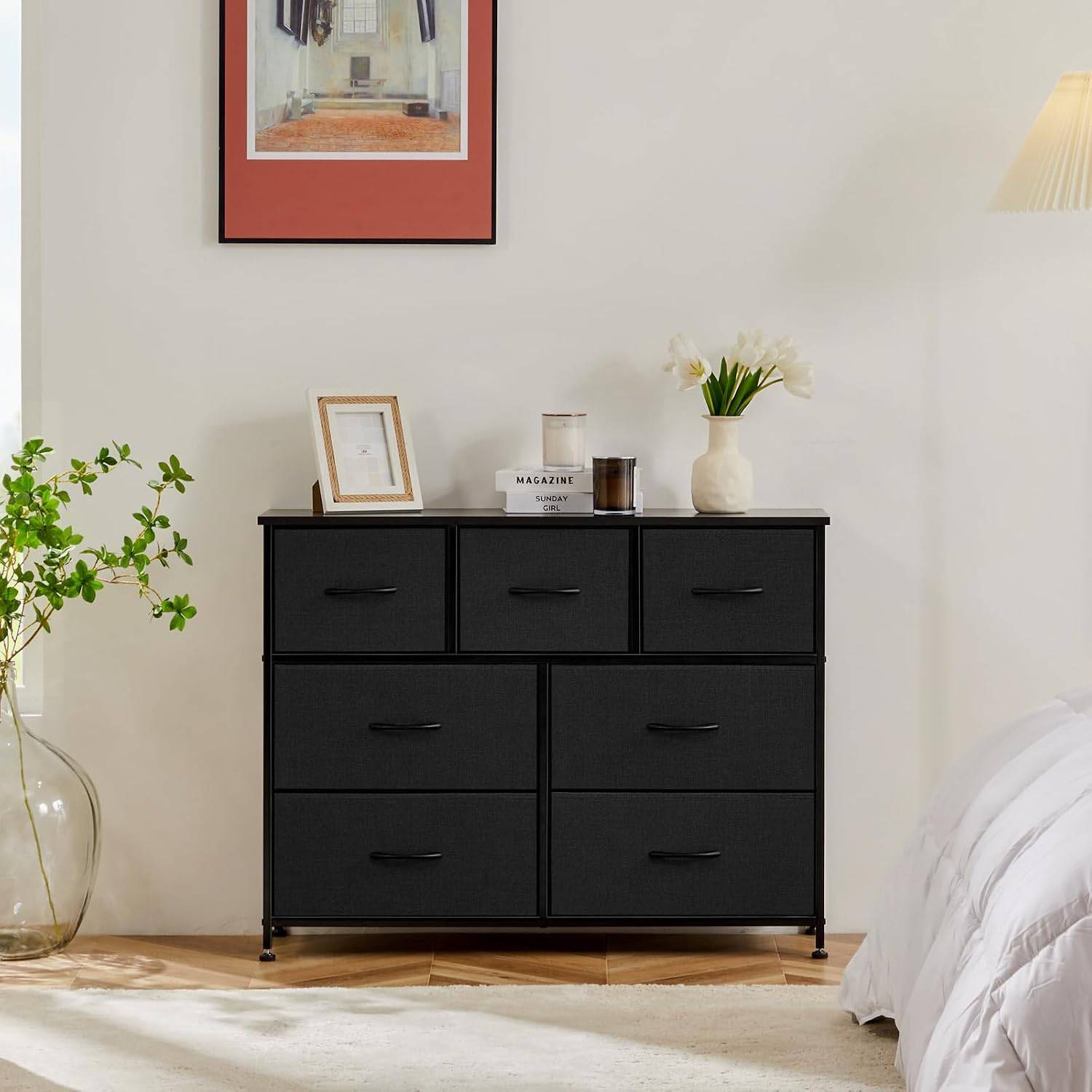 7 Drawer Dresser with Fabric Bins Fabric Storage Tower Organizer - photo 2