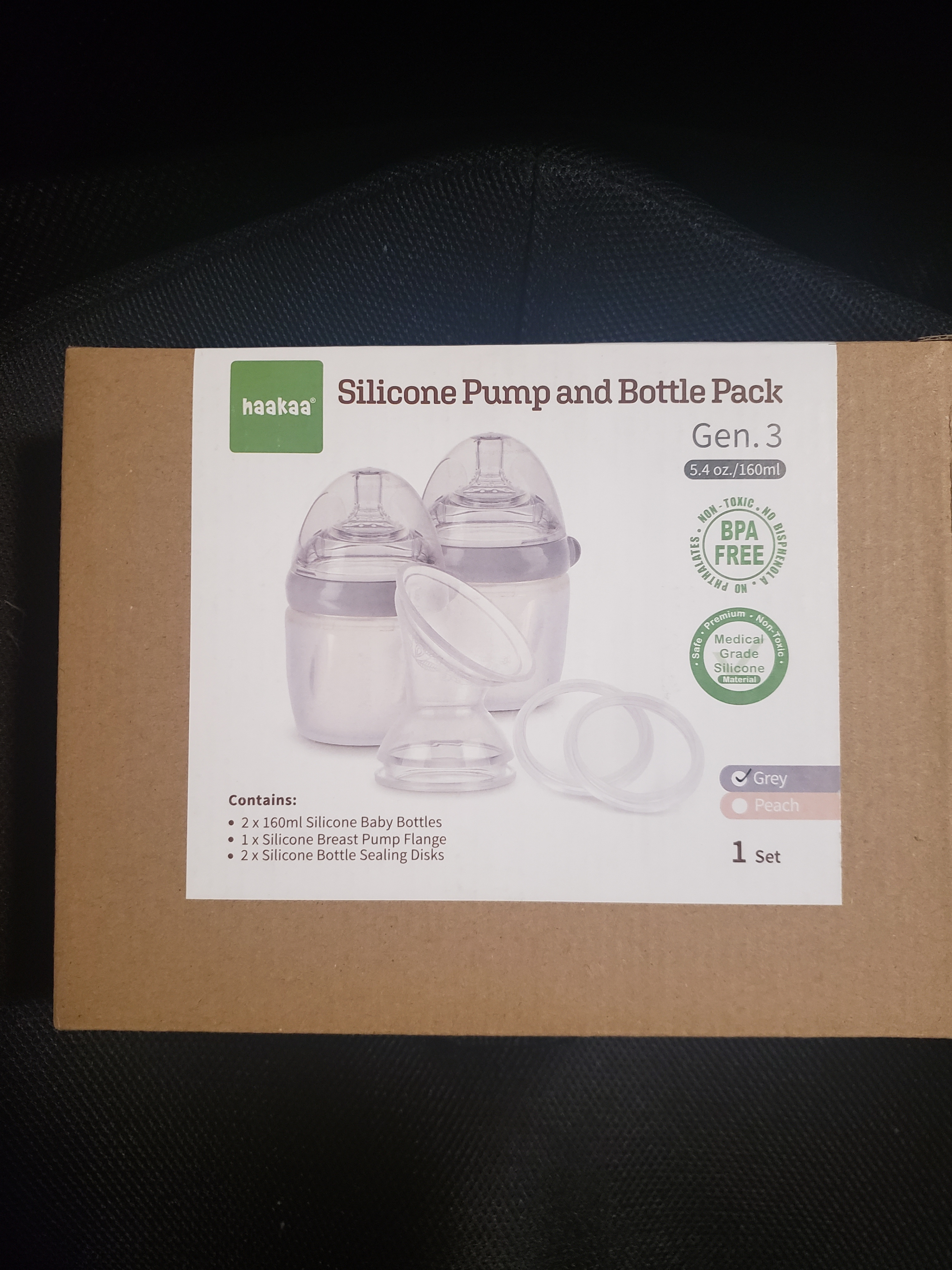 Haakaa - Silicone Pump and Bottle Pack - Gen. 3. New in Box.