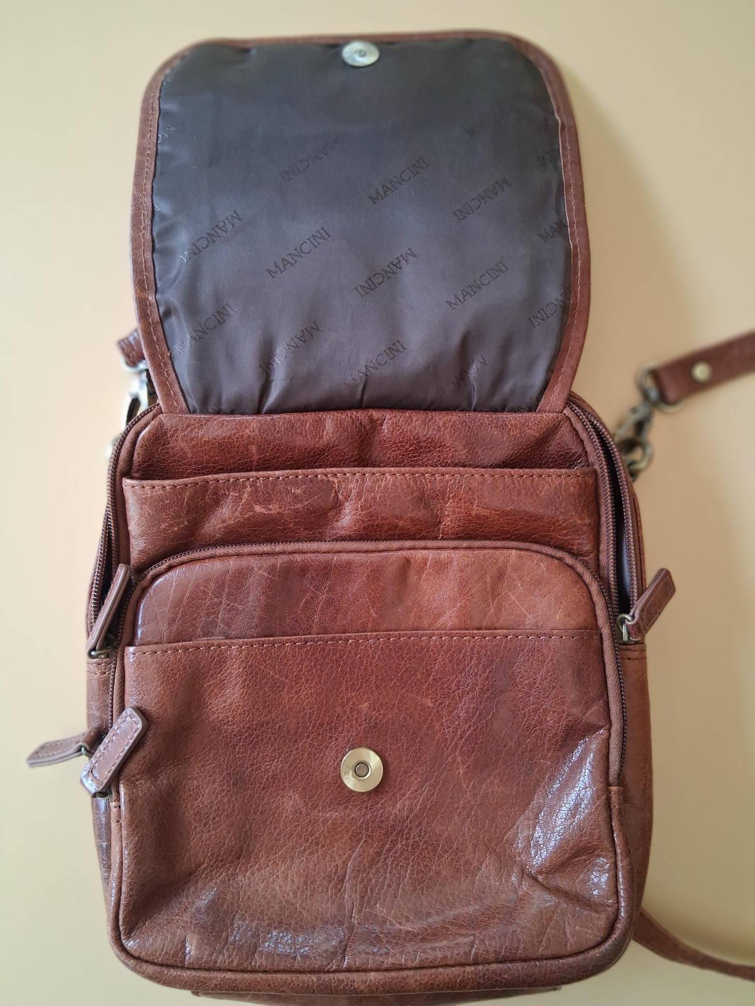 Mancini Brown Leather Crossbody Bag - photo 3