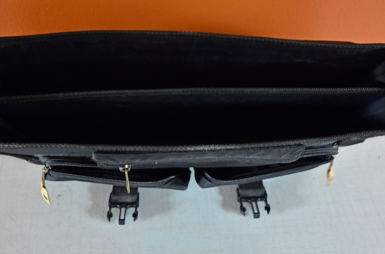 Black Nylon Portfolio / Laptop Briefcase with Pockets - photo 2