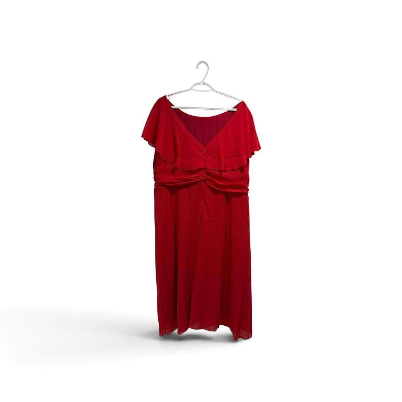 Red Ruffle Midi Dress – Size L – Brand New - photo 3