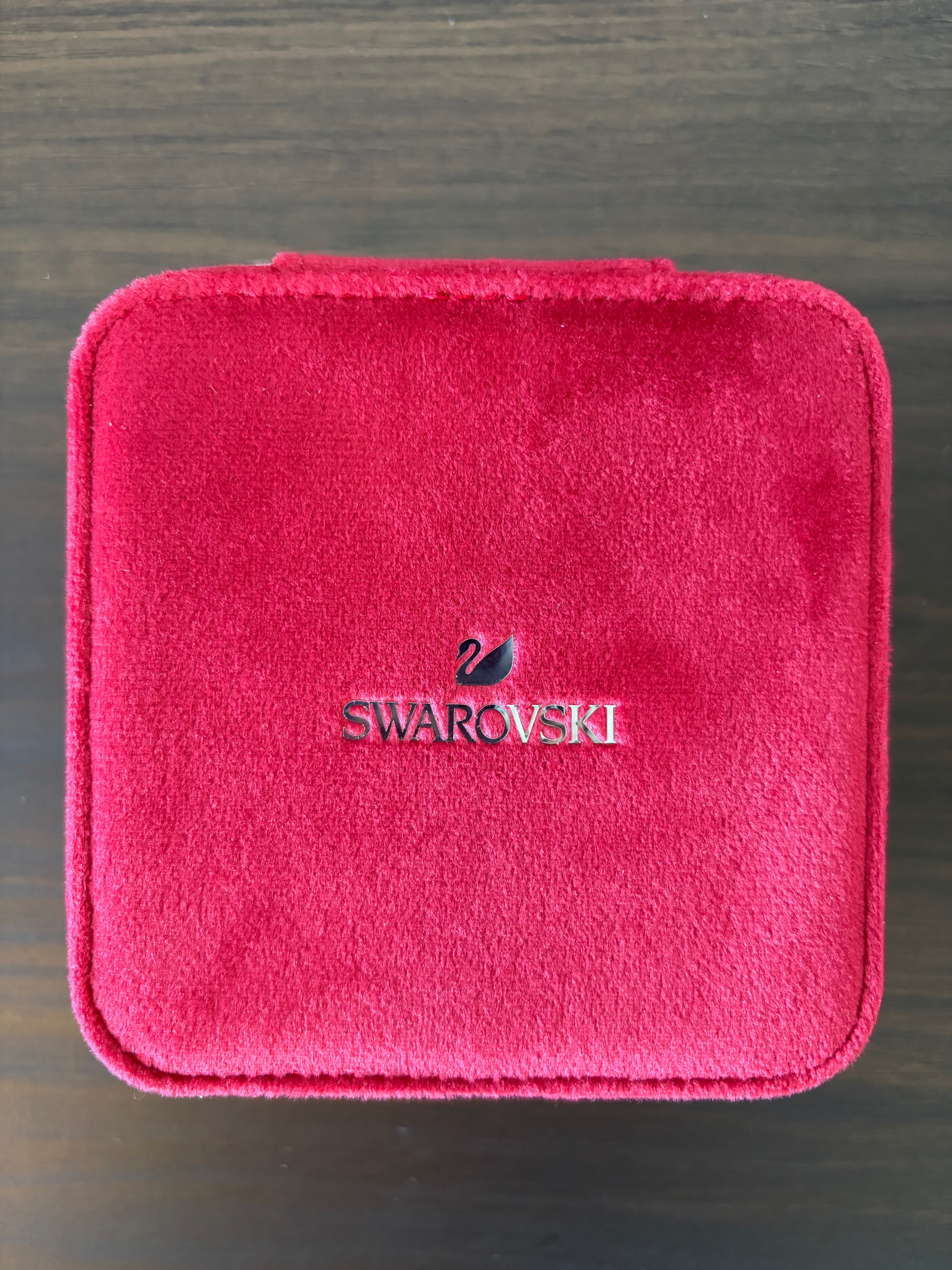 Swarovski red velvet travel jewelry box