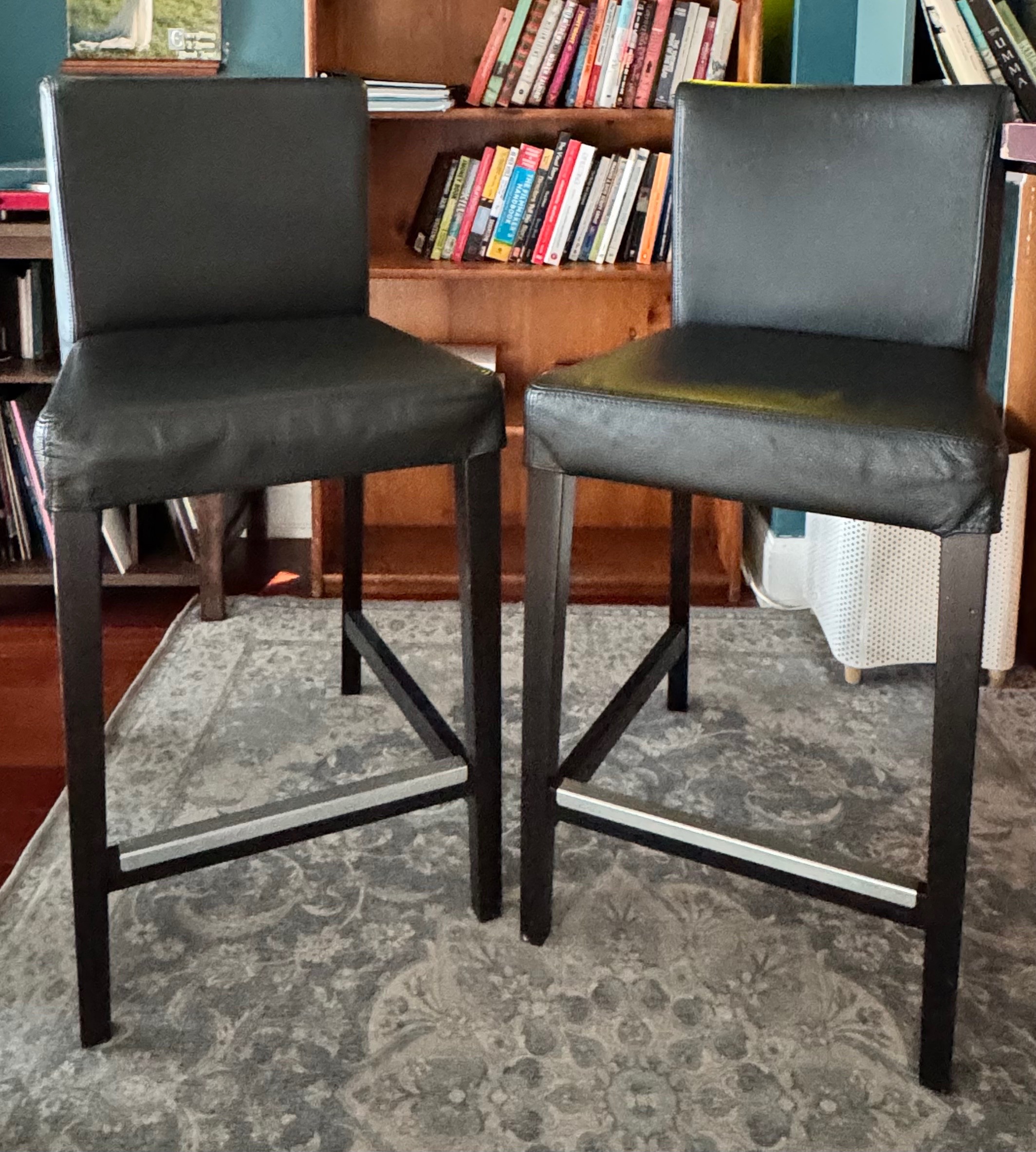 Antique Console Table, 2 Barstool Chairs, & Storage Bench - photo 4