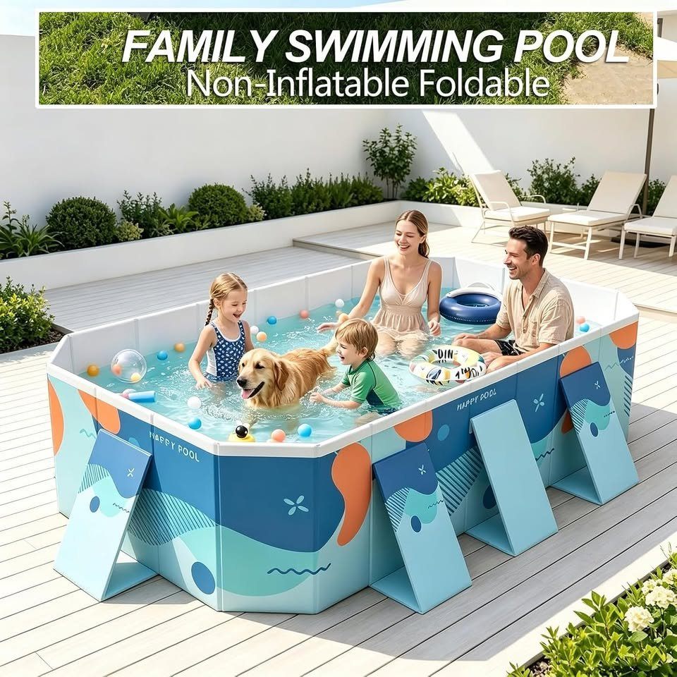 New Mugxnem Foldable Non Inflatable Large Swimming Pool, Large