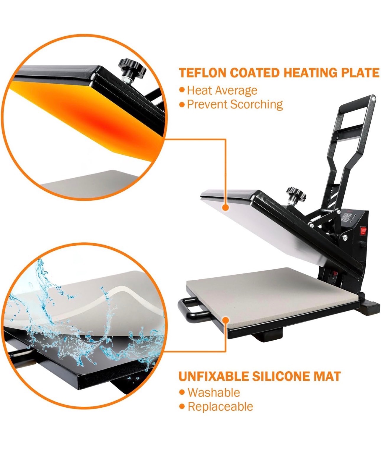 PowerPress Industrial-Quality Digital Heat Press Machine 15x15" - photo 2