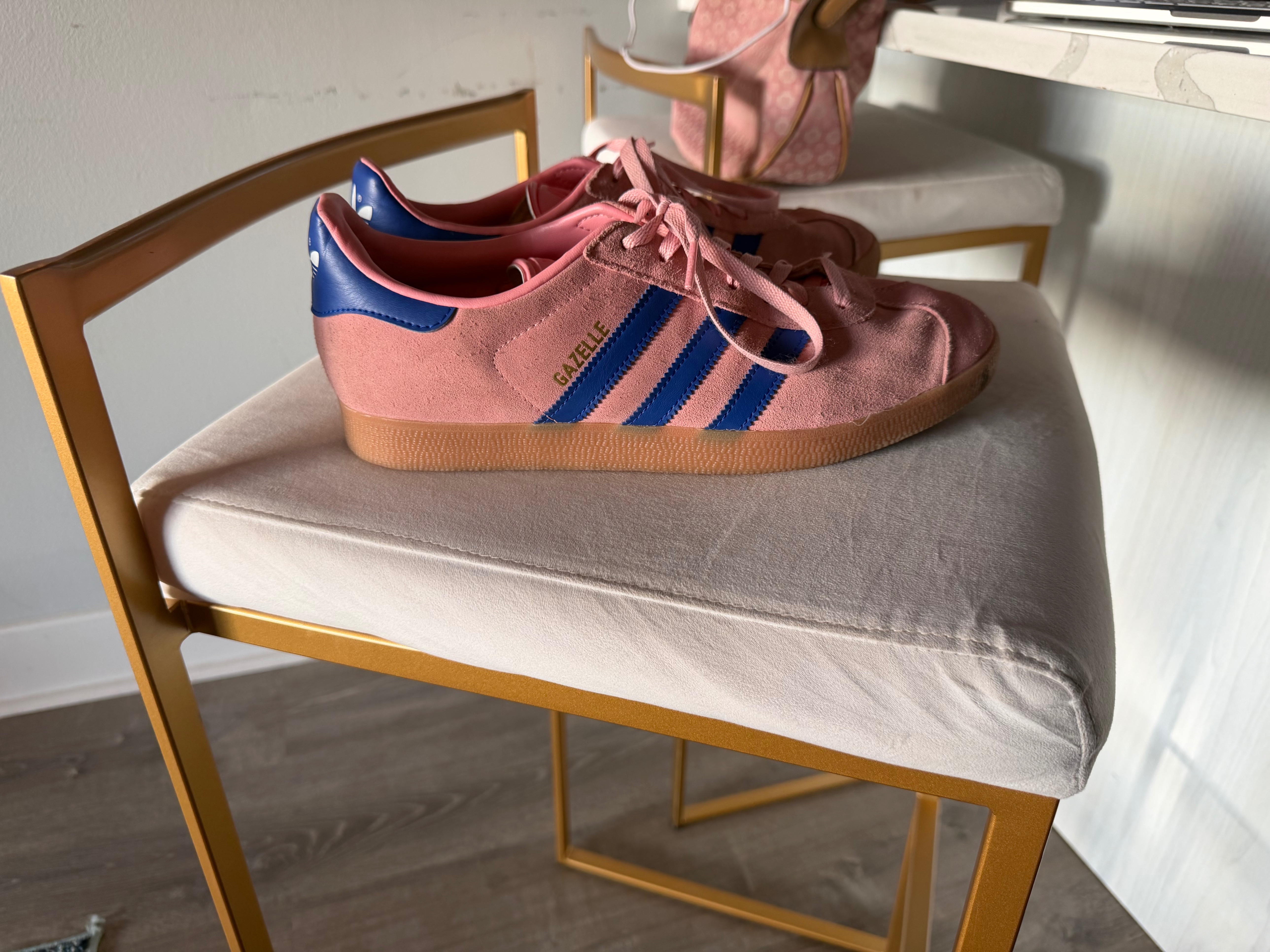 Adidas Gazelle Pink and Blue Sneakers