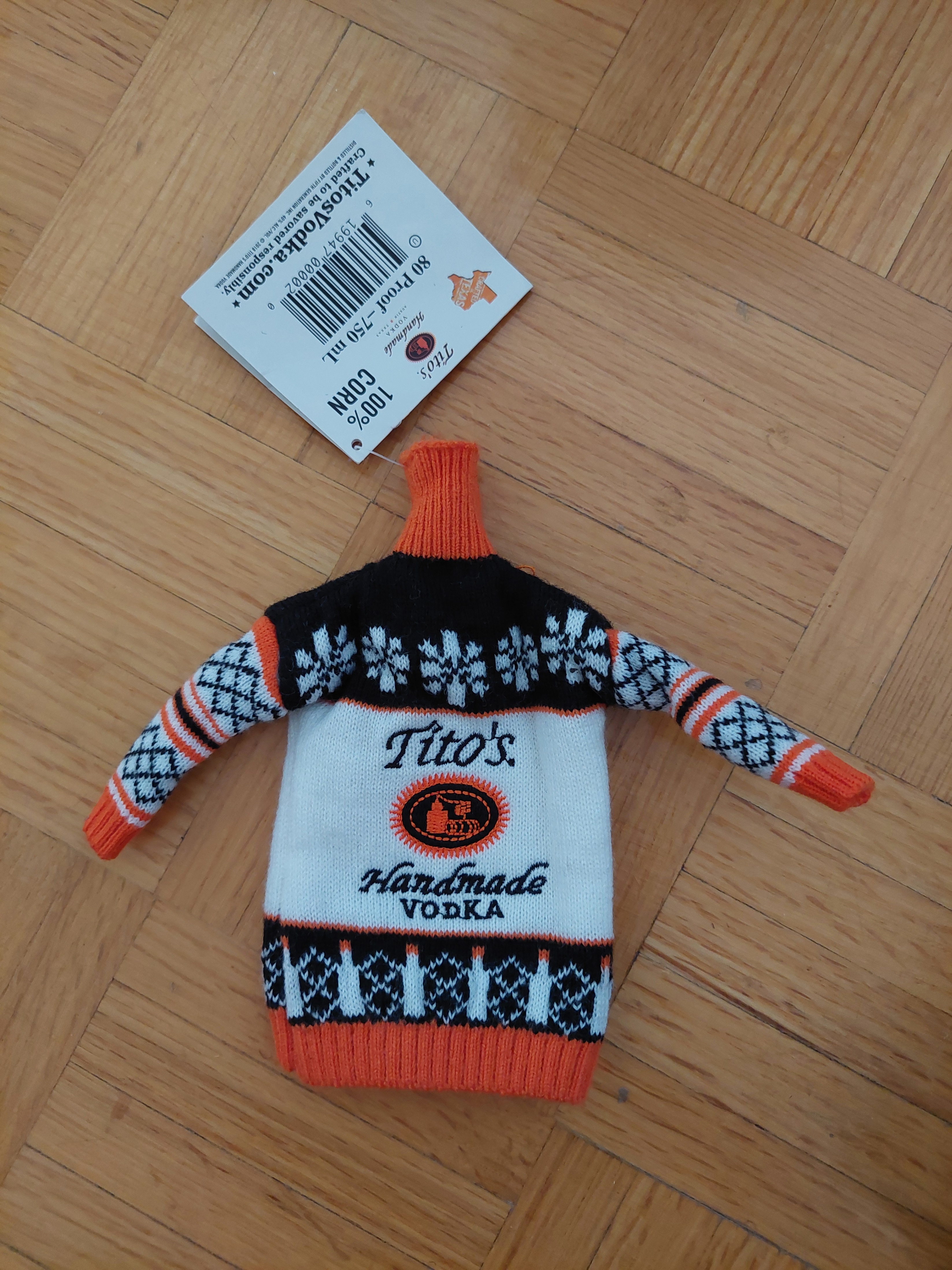 Tito's Handmade Vodka Miniature Sweater Bottle Cover - photo 4