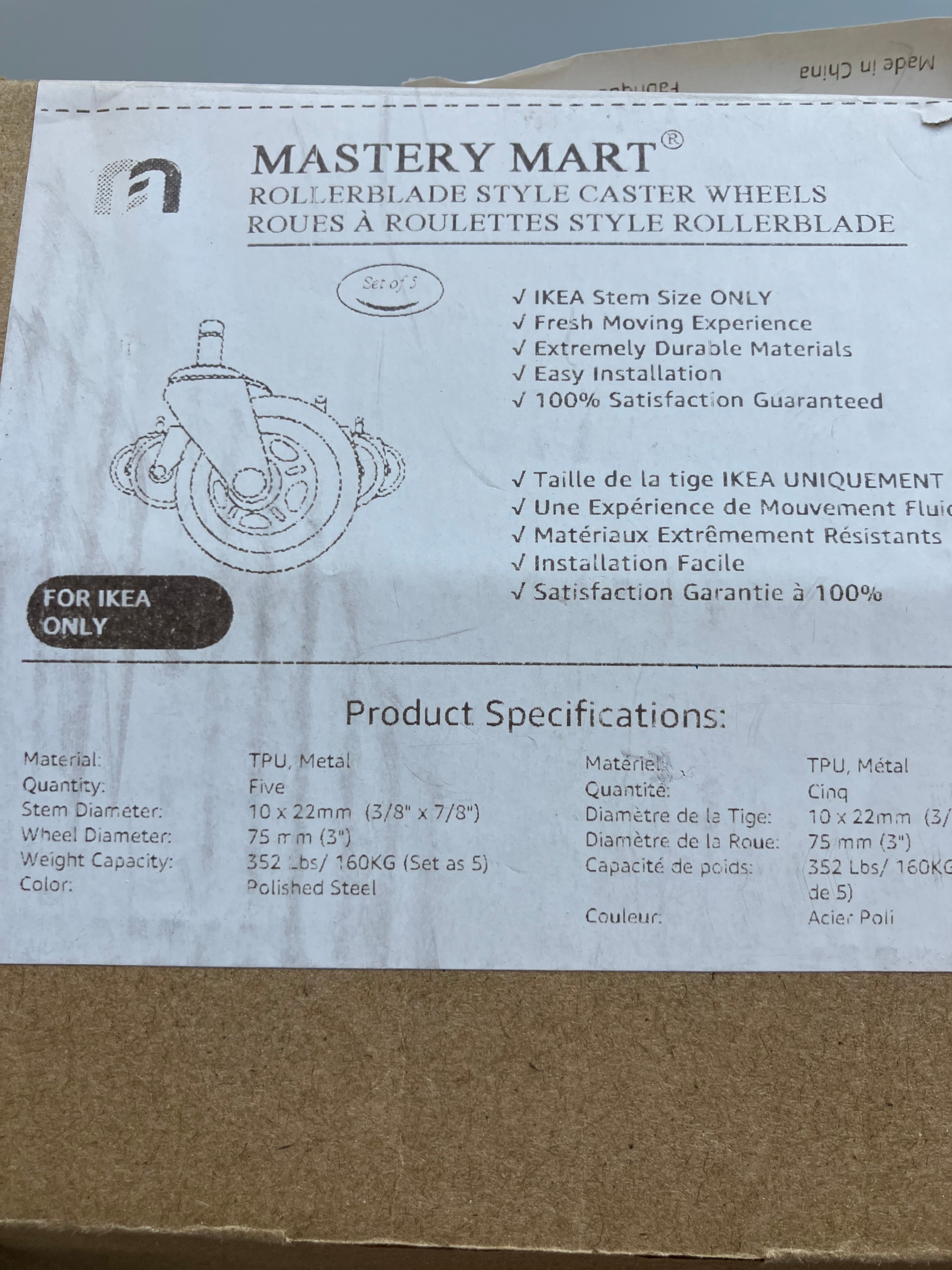 Caster Wheels for IKEA Chairs (Set of 5) - photo 3