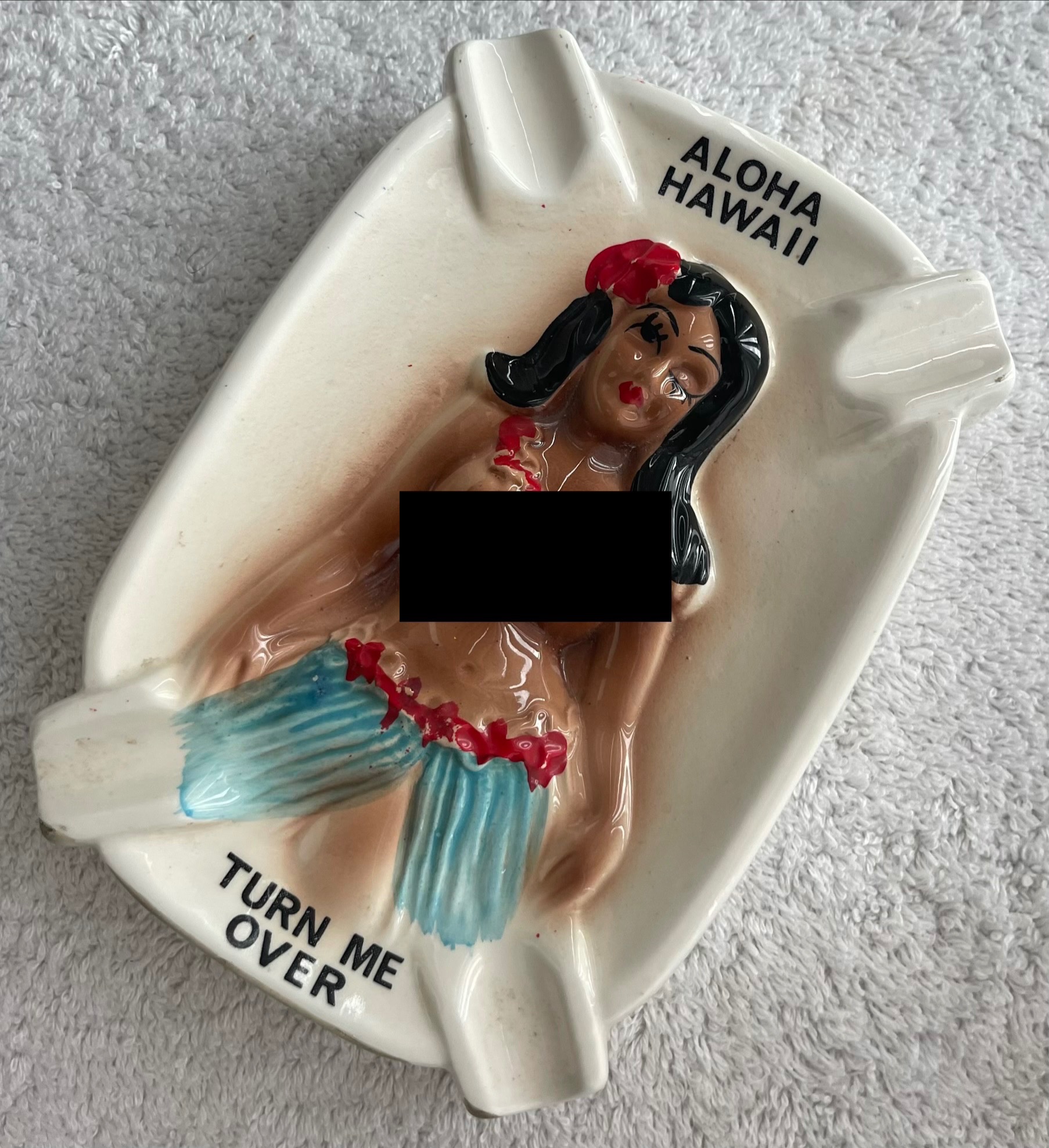 Vintage 1950s Hawaiian Hula Girl Ceramic Tray - photo 2