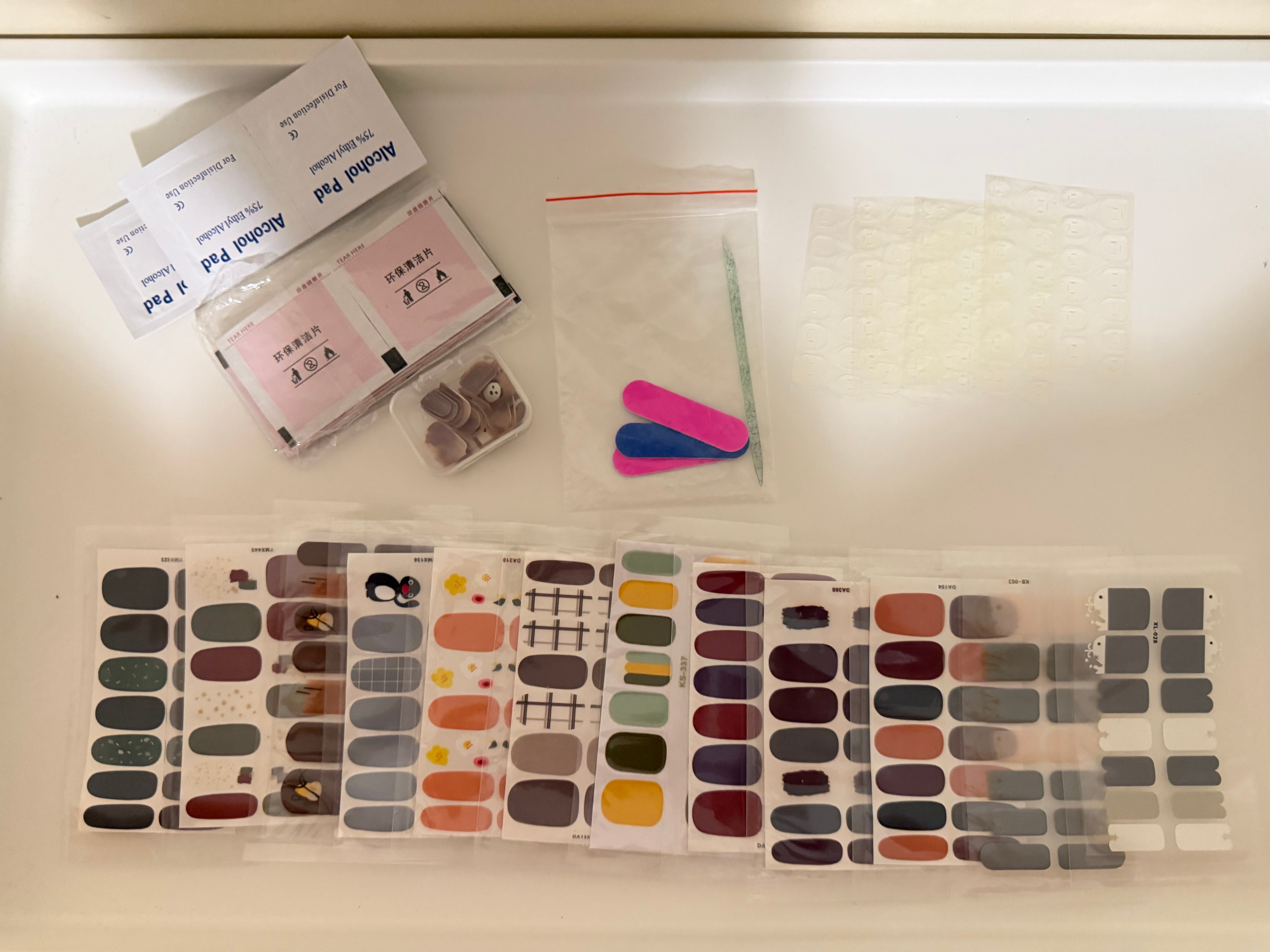 Assorted Nail Wrap and Press-On Nail Kit