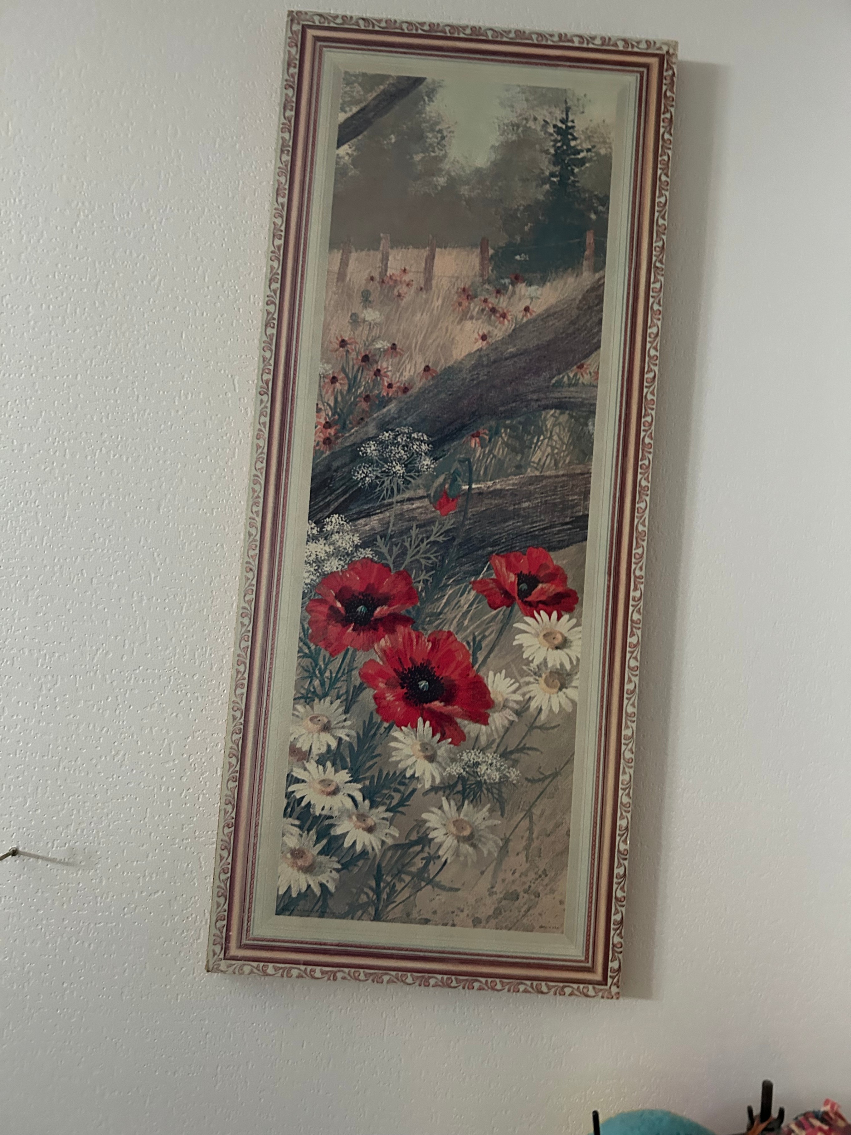 Poppies and Daisies Fence Print