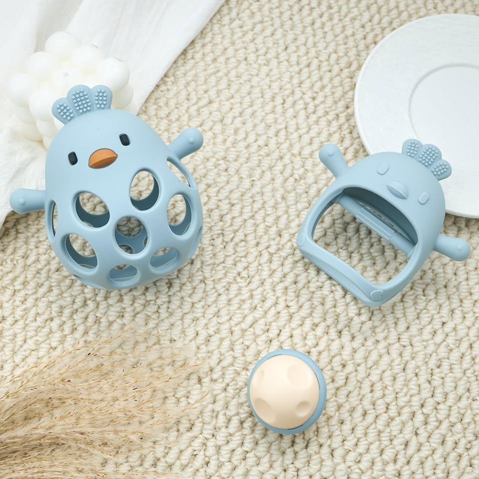 Chick Baby Sensory Rattle Toy – Blue or Green