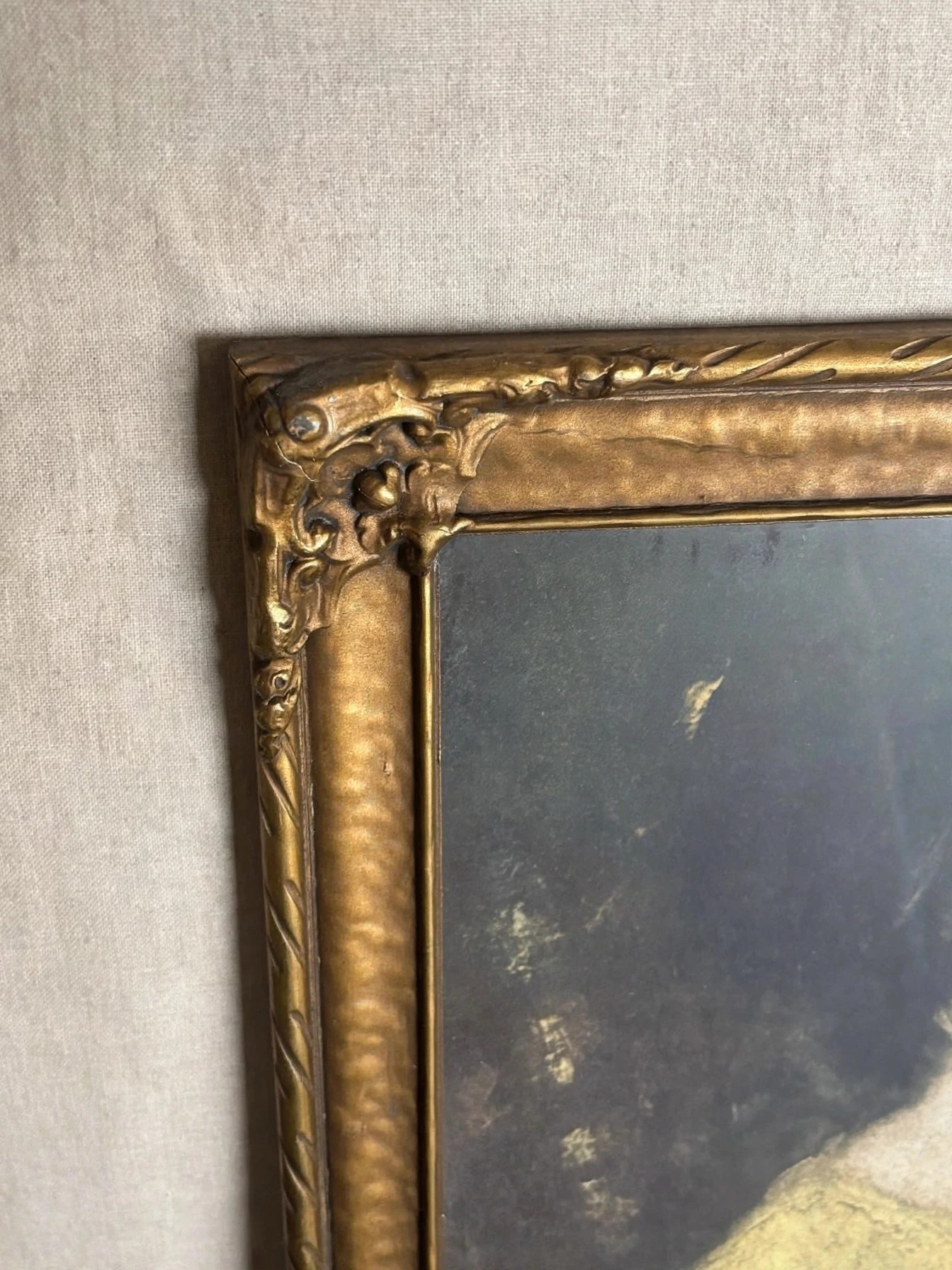 Vintage Gold Framed Portrait Prints Pair, Child Portraits - photo 4