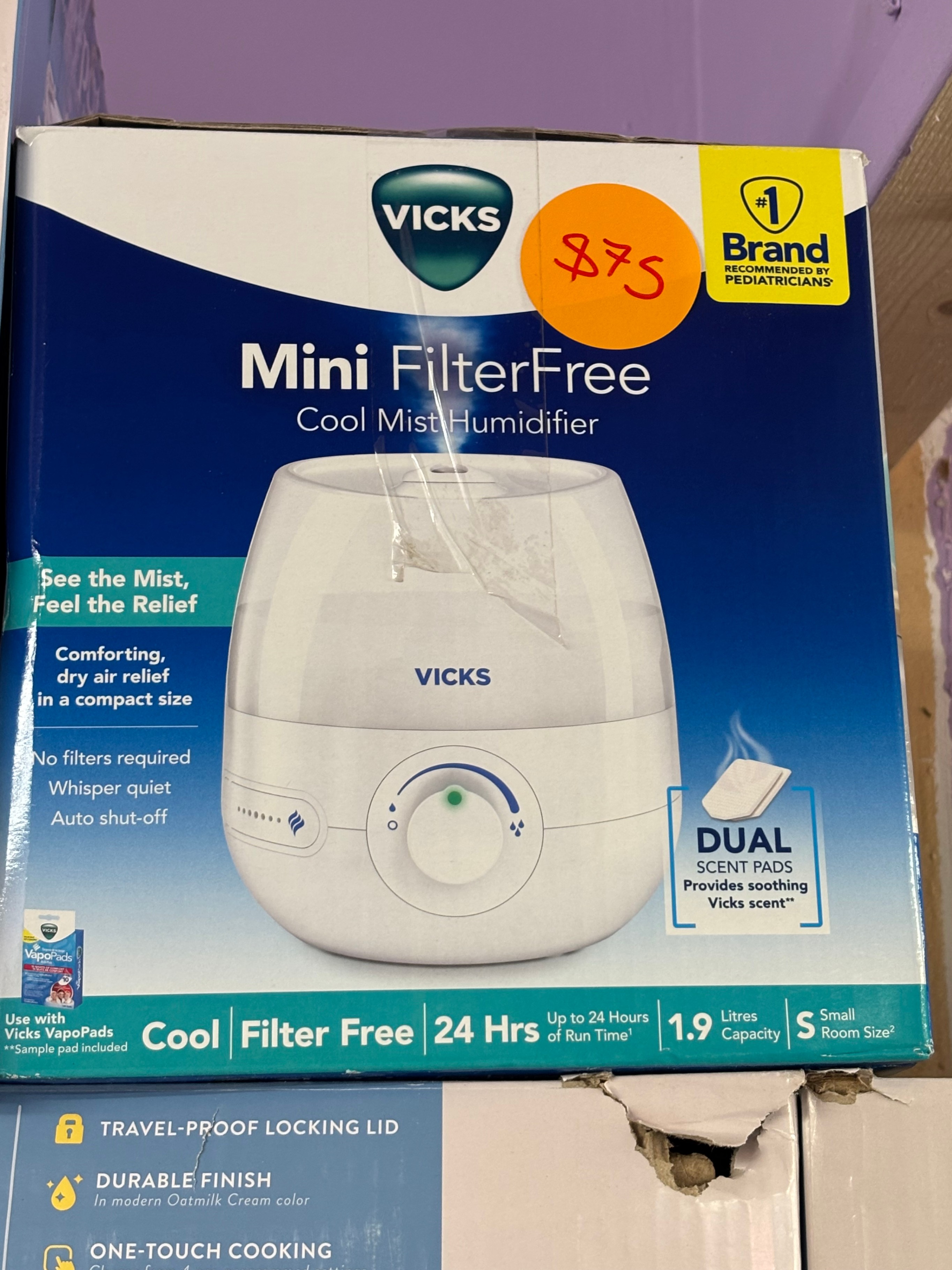 Vicks Mini FilterFree Cool Mist Humidifier 1.9L