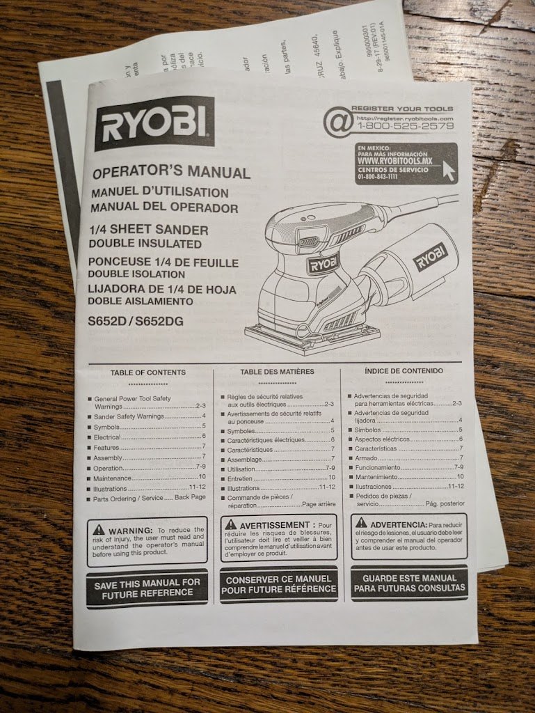 NEW Ryobi 1/4 Sheet Corded Sander Kit S652DG - photo 3