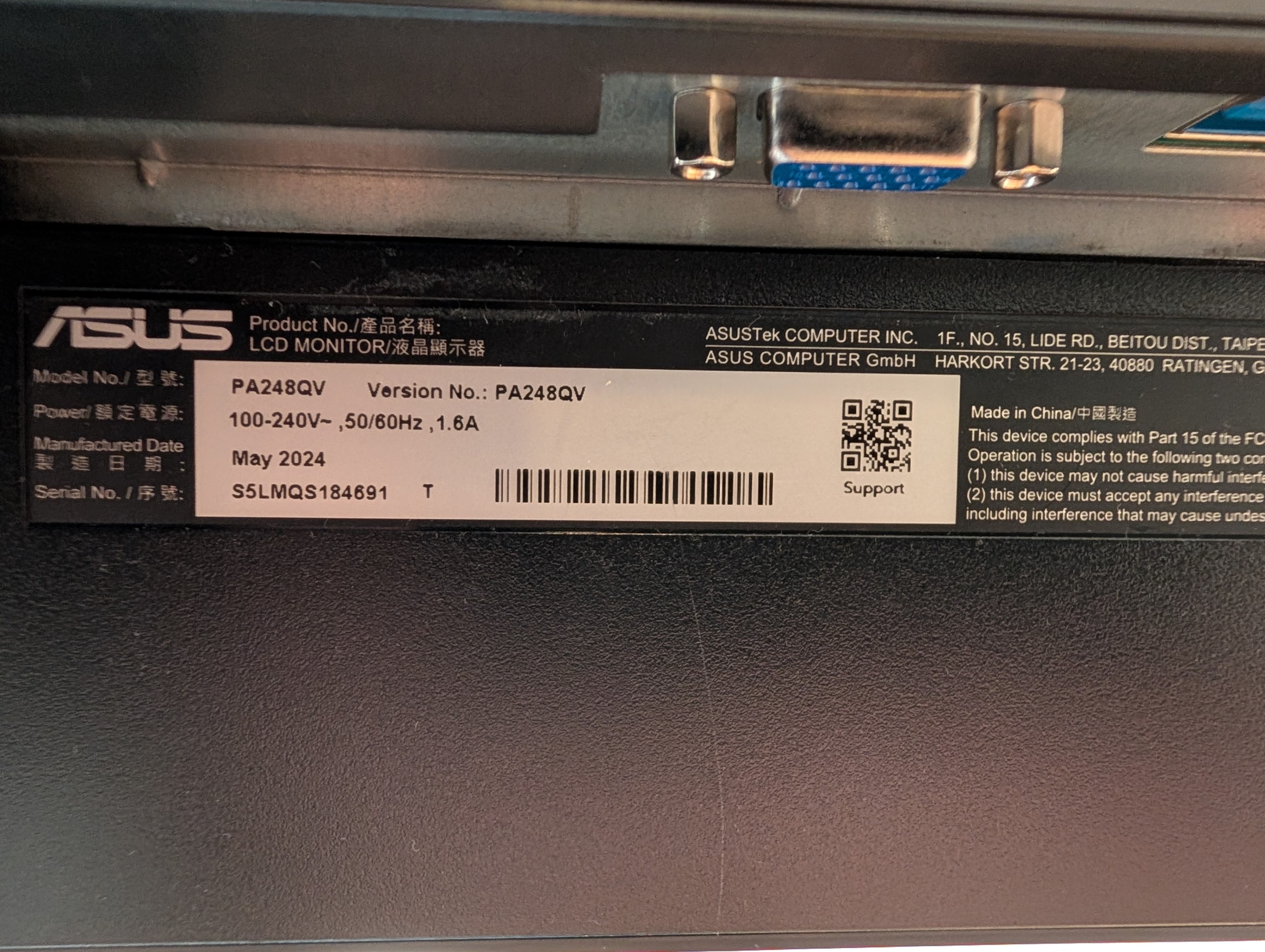 ASUS ProArt PA248QV 24.1" IPS Monitor - Excellent Condition - photo 2