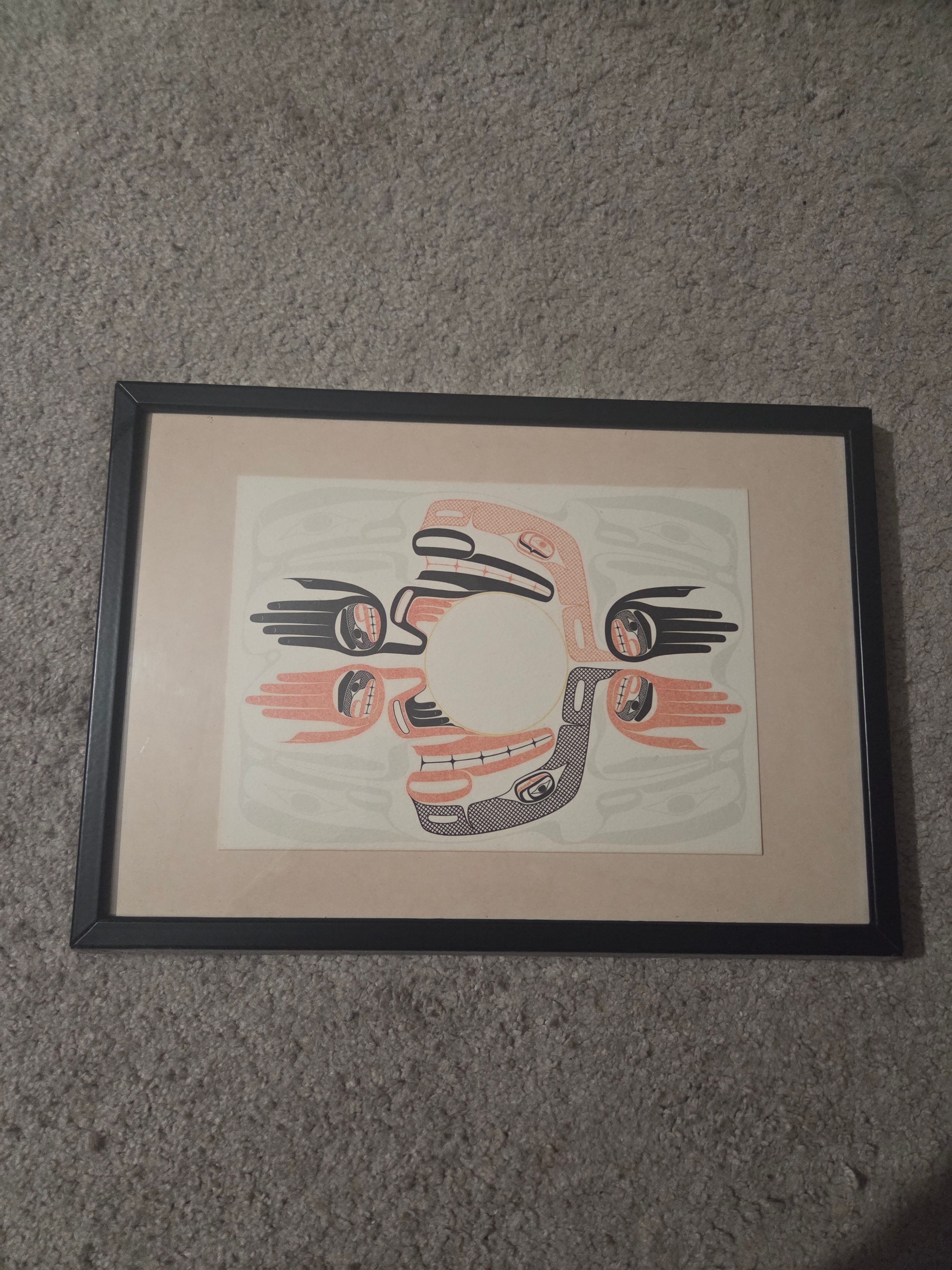 Northwest Coast Indigenous Formline Print, Faces & Hands, 12x9"