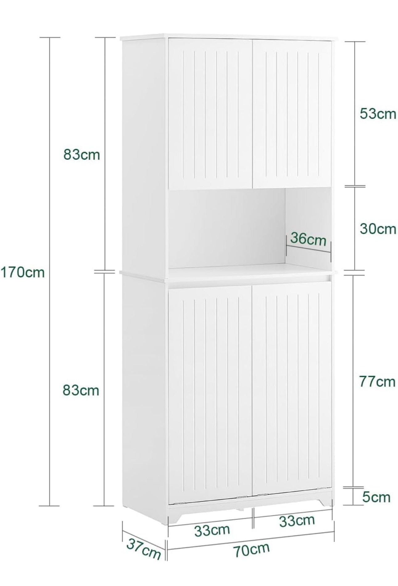Tall Laundry Cabinet 2 Tilt-Out Hampers Adjustable Shelf - photo 2