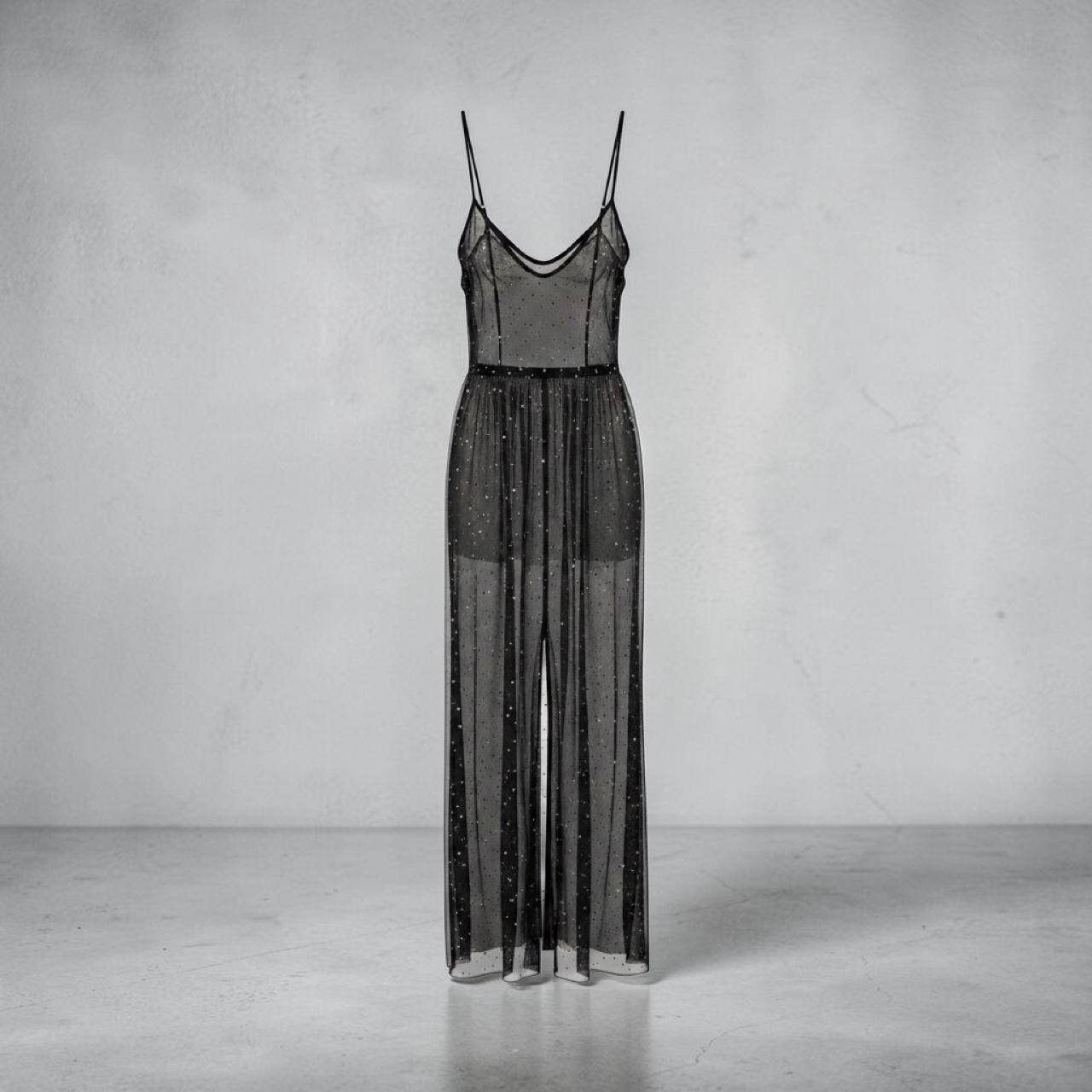 Black Sheer Sequin Overthrow – Layer Over Dress – Brand New