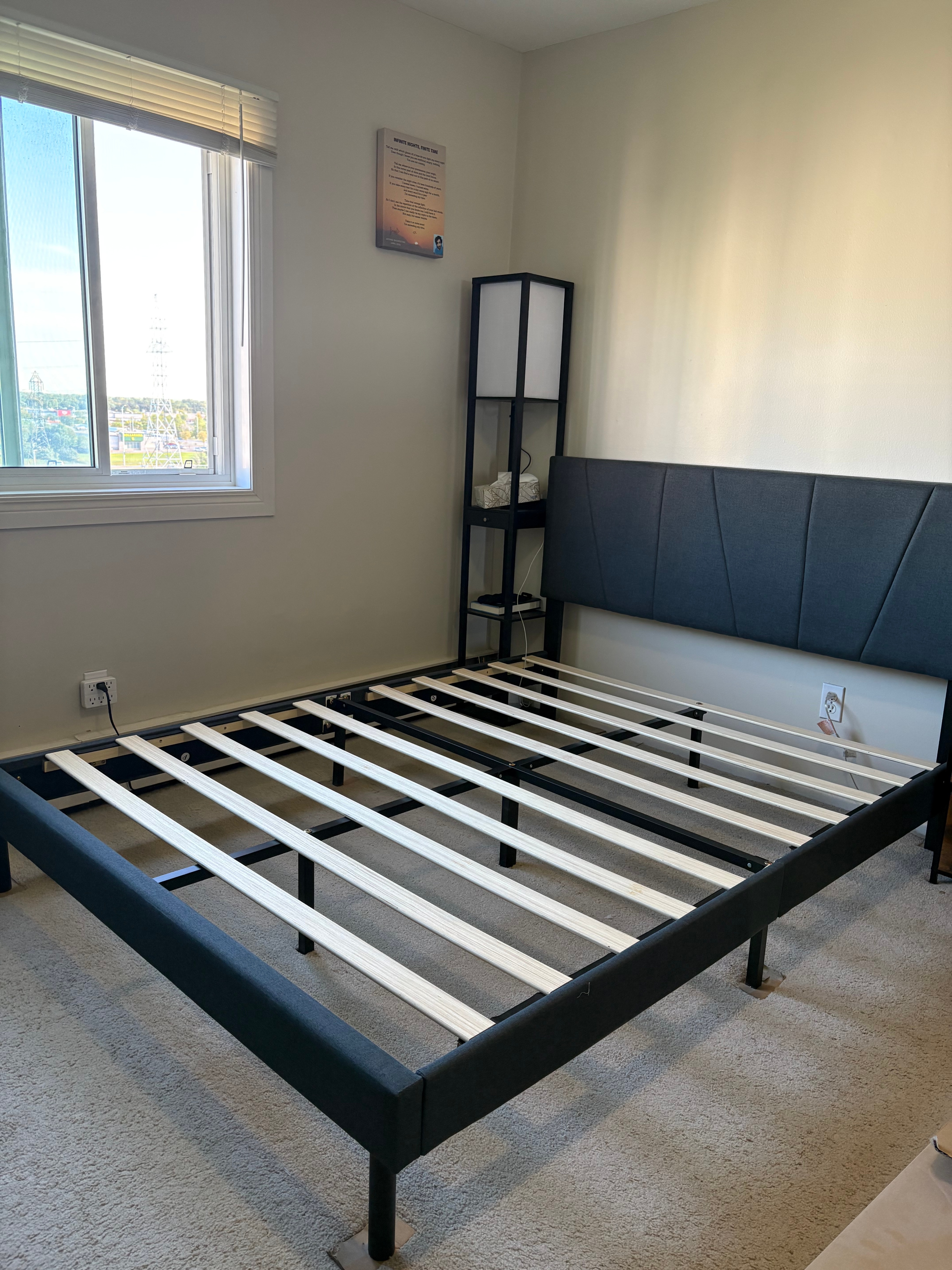 Queen Bed Frame with Headboard – Dark Grey - photo 3