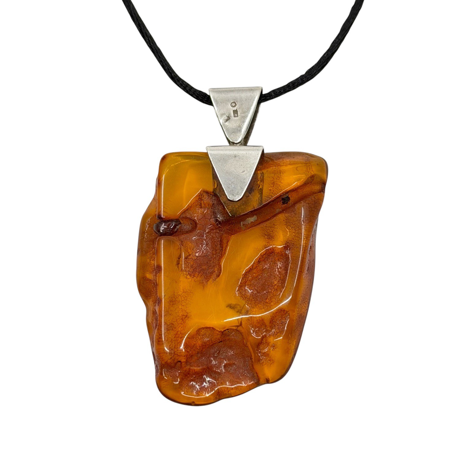 Modernist Sterling Silver baltic amber pendant - photo 4
