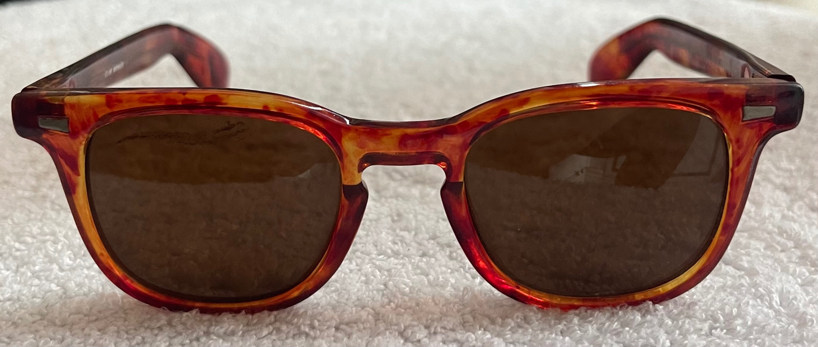 Vintage 90s Club Monaco Red Amber Tortoise Sunglasses Frame