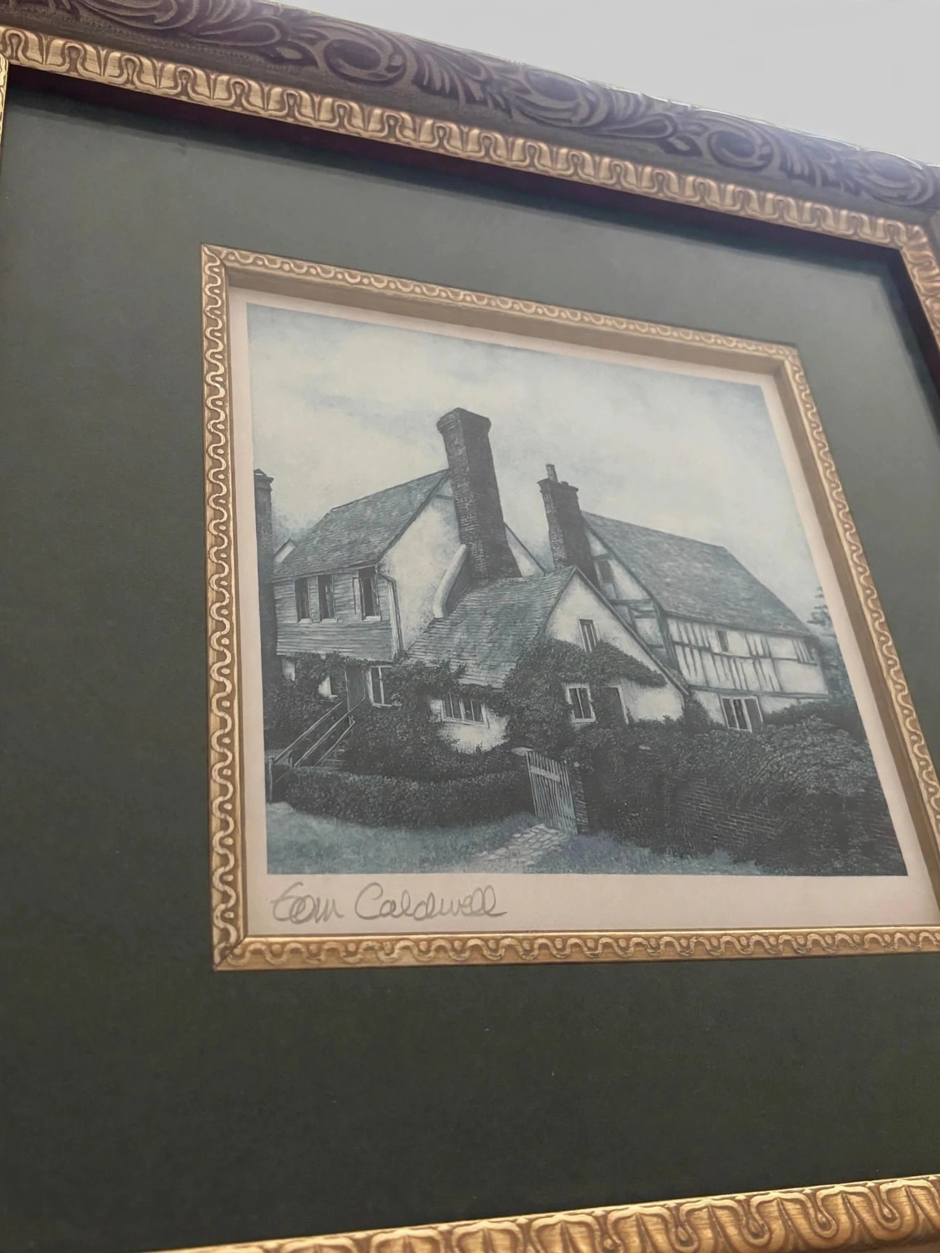 Tom Caldwell Framed Cottage Print Vintage Wall Art - photo 5