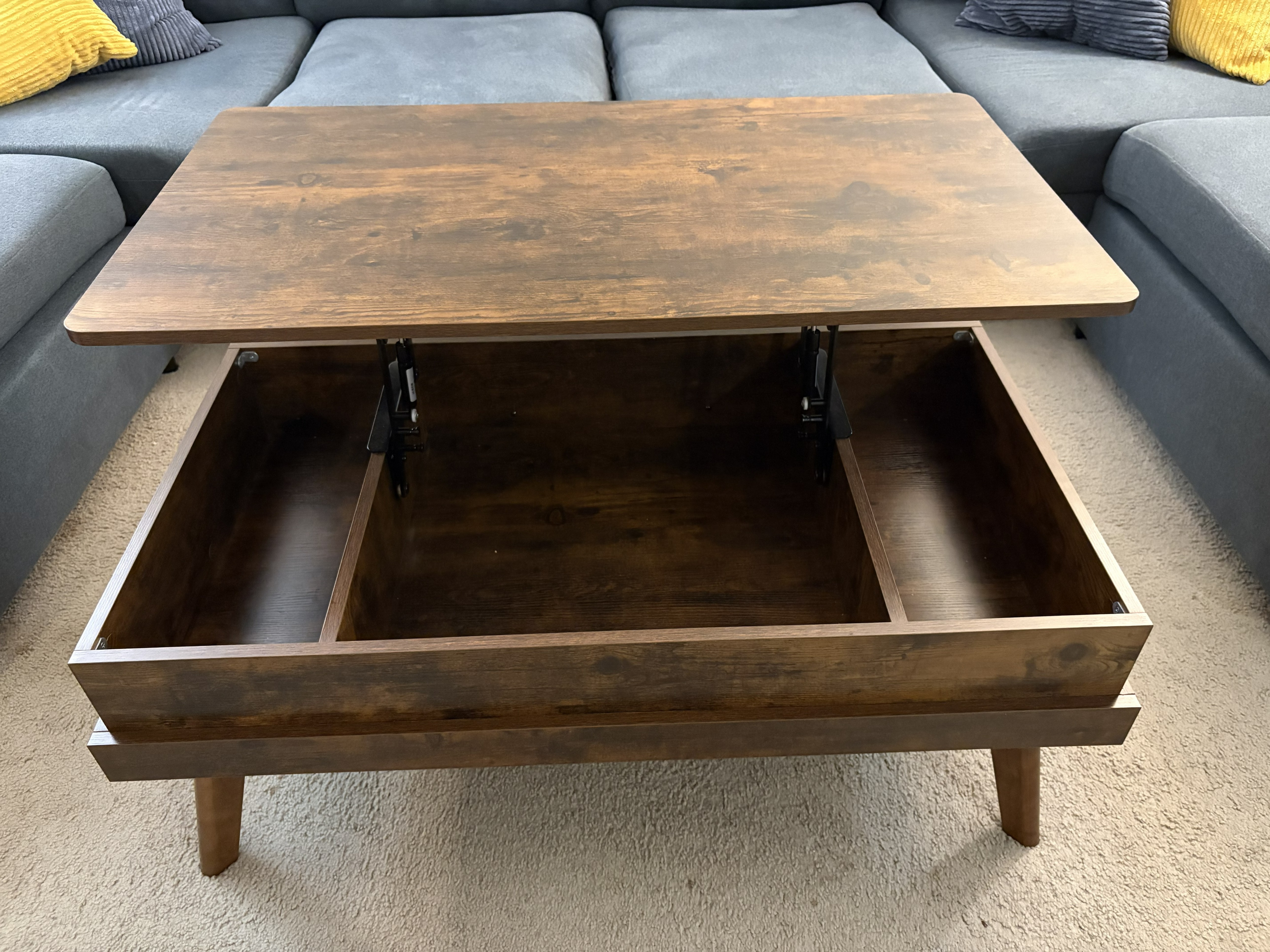 Lift-Top Coffee Table with Hidden Storage - photo 4