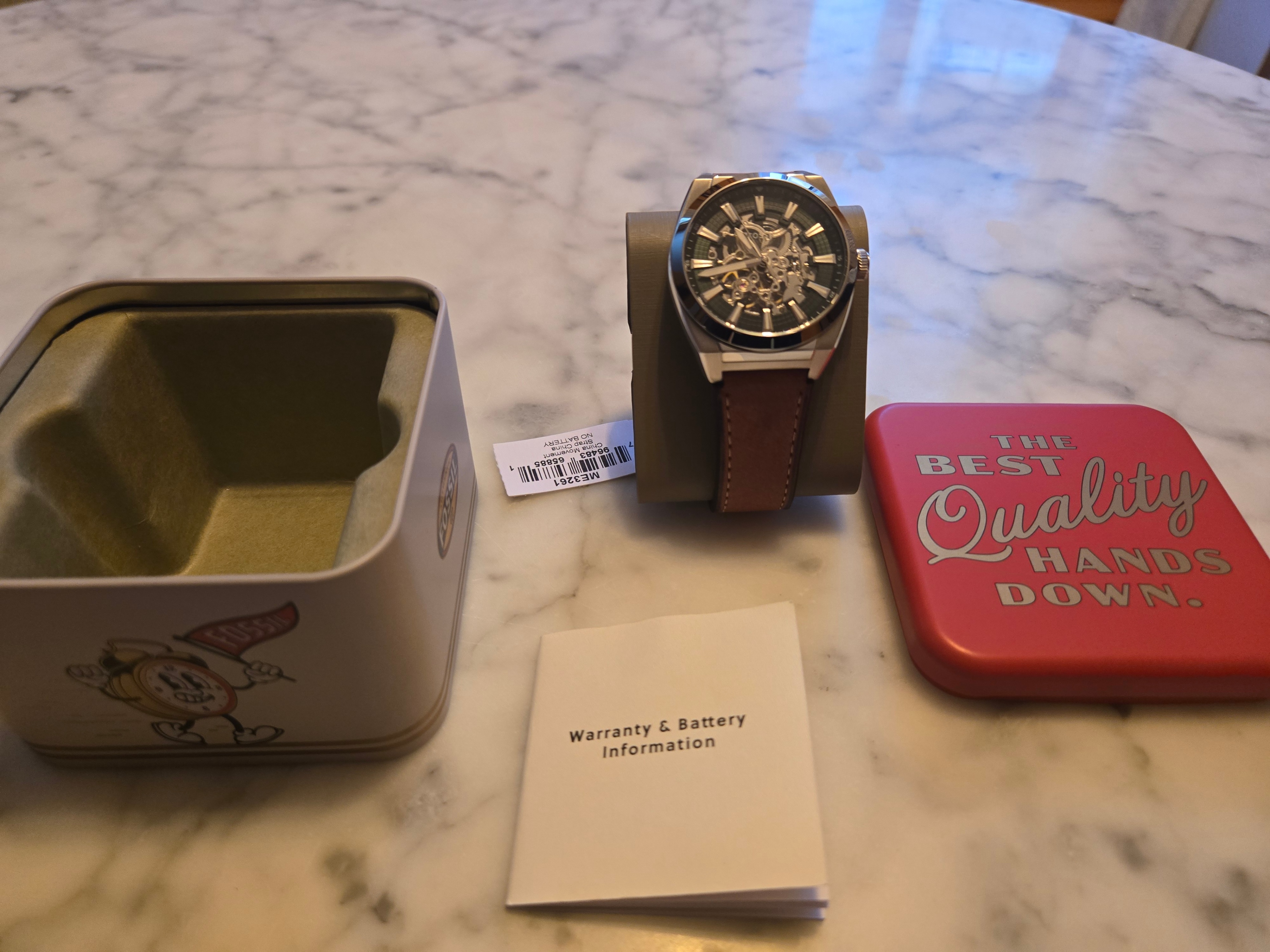 Fossil Everett Automatic Green Skeleton Dial New in Box