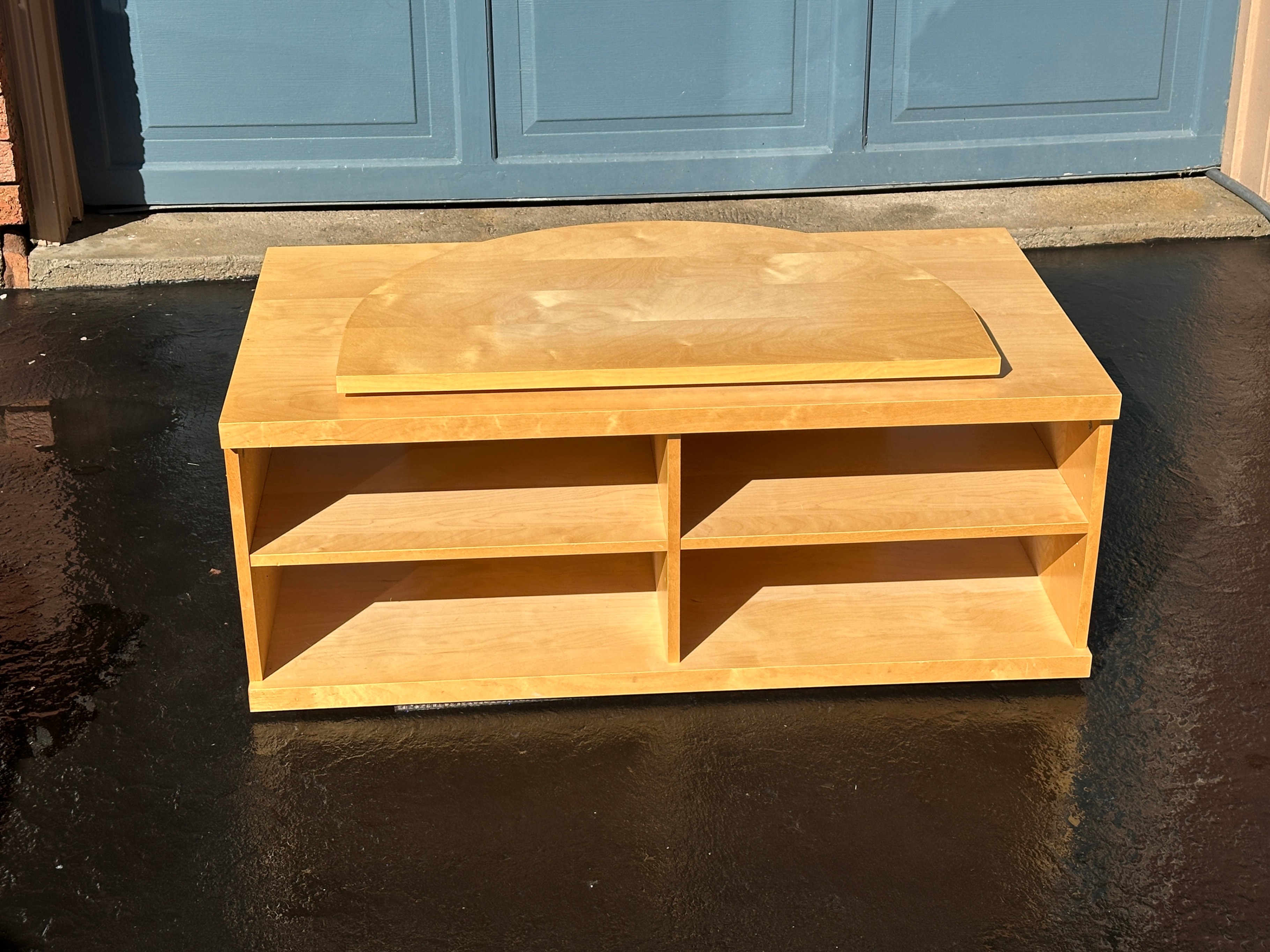 IKEA TV Stand Birch Finish, Adjust Shelf, Removable TV turntable