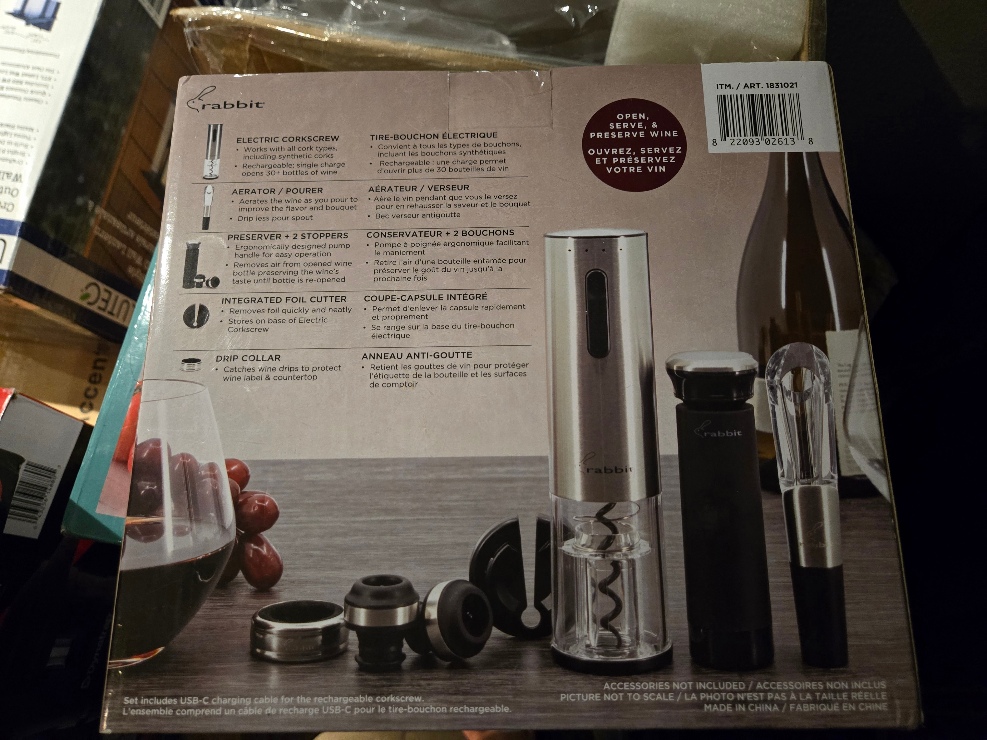 Rabbit 7-Piece Electric Corkscrew Wine Set - photo 3