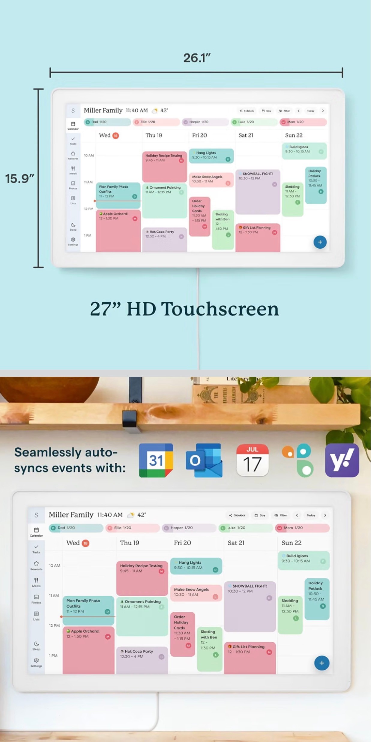 Skylight Calendar Max 27" Smart Digital Calendar Touchscreen Cho - photo 4