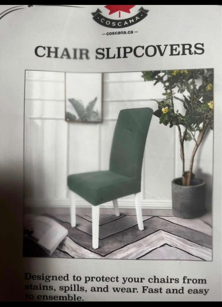 6 Stretchy chair slipcovers in blue - photo 3