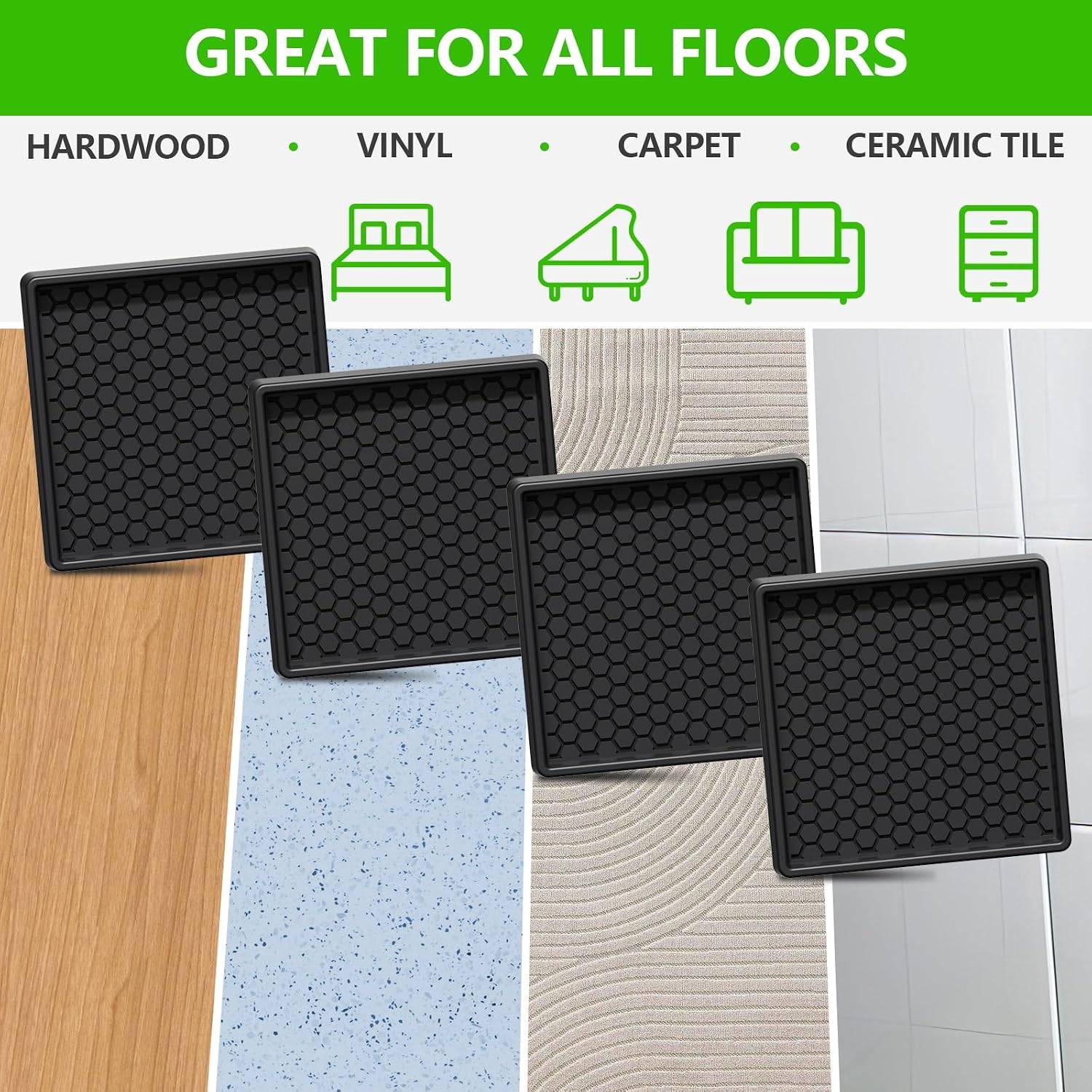 3" Non-Slip Furniture Pads / Coasters – 8PCS - photo 5