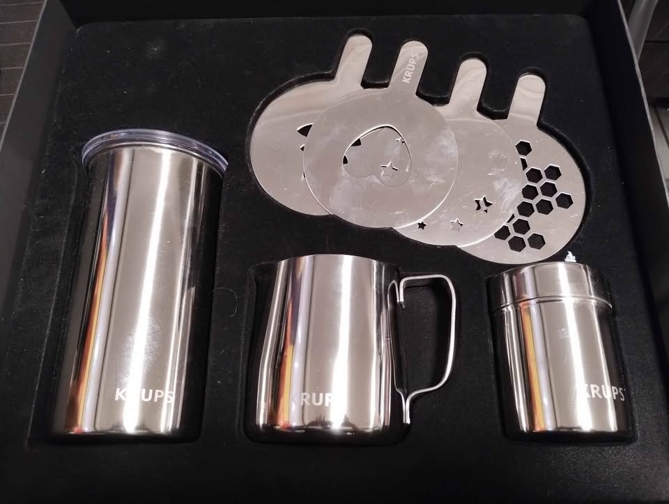 Krups 7 Piece Set of  My Home Coffee Bar Set Cappuccino Set